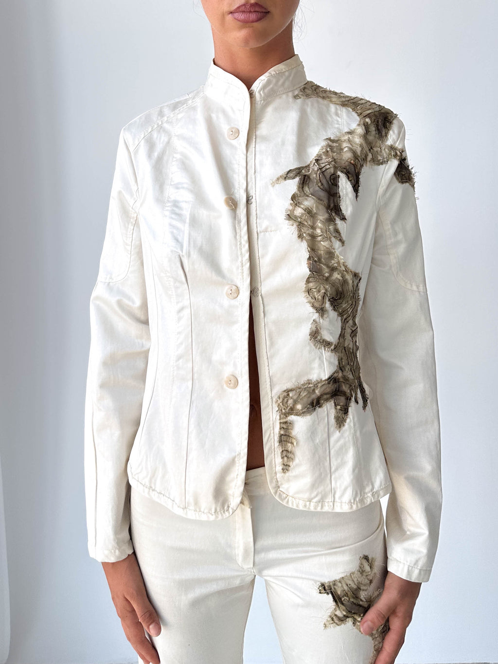 Embroidered Two Piece Trouser Suit