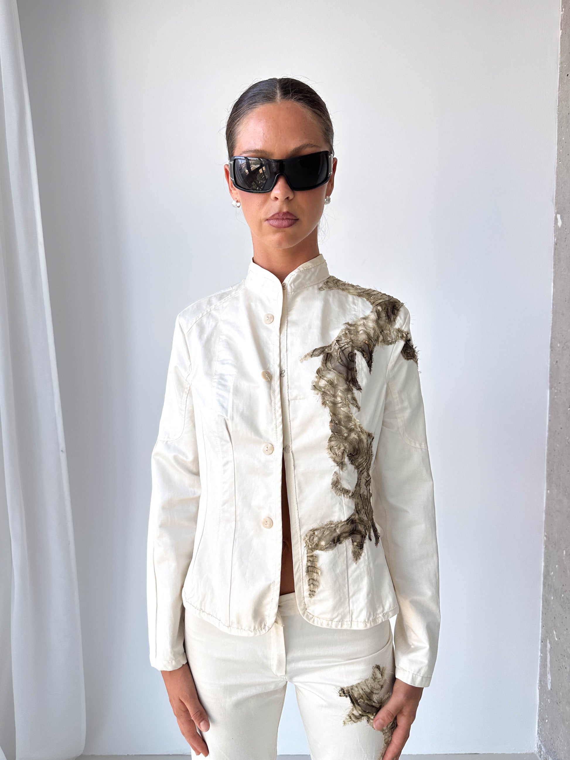 Embroidered Two Piece Trouser Suit