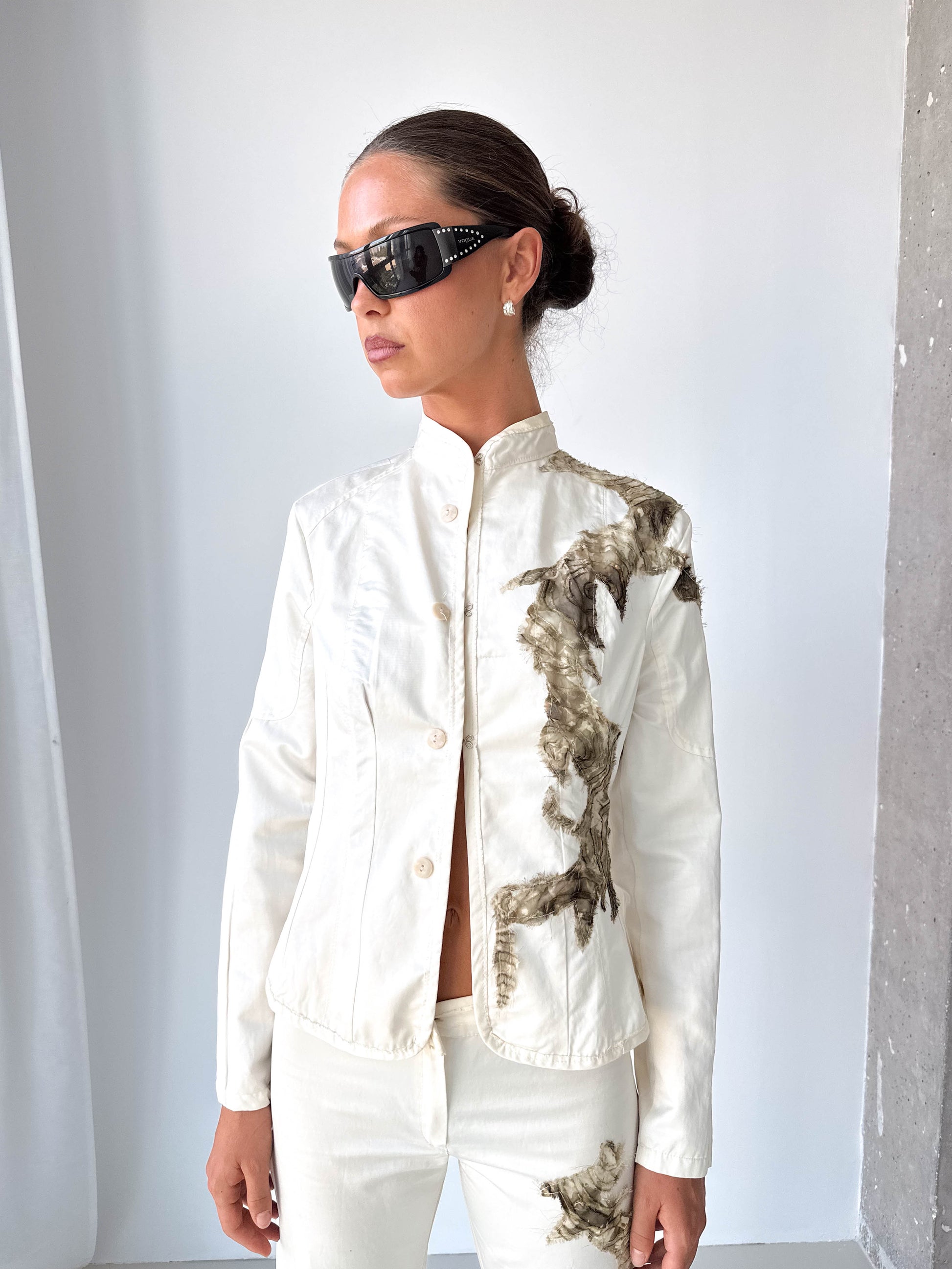 Embroidered Two Piece Trouser Suit