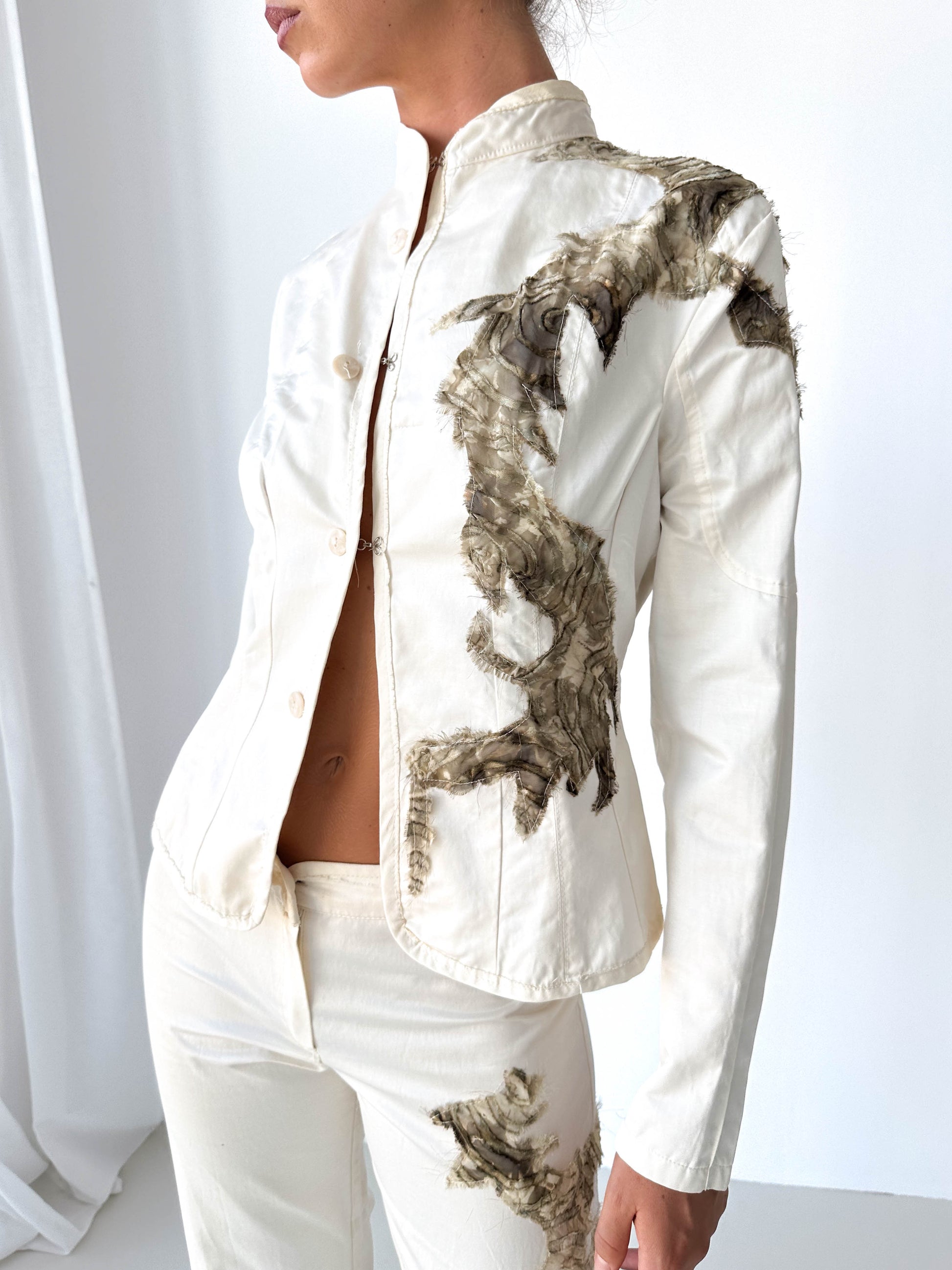 Embroidered Two Piece Trouser Suit