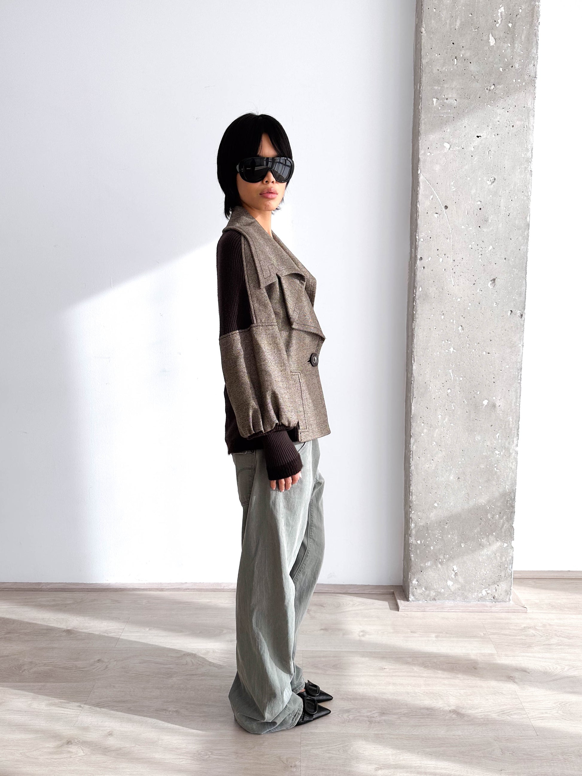 Puff Sleeve Structured Jacket