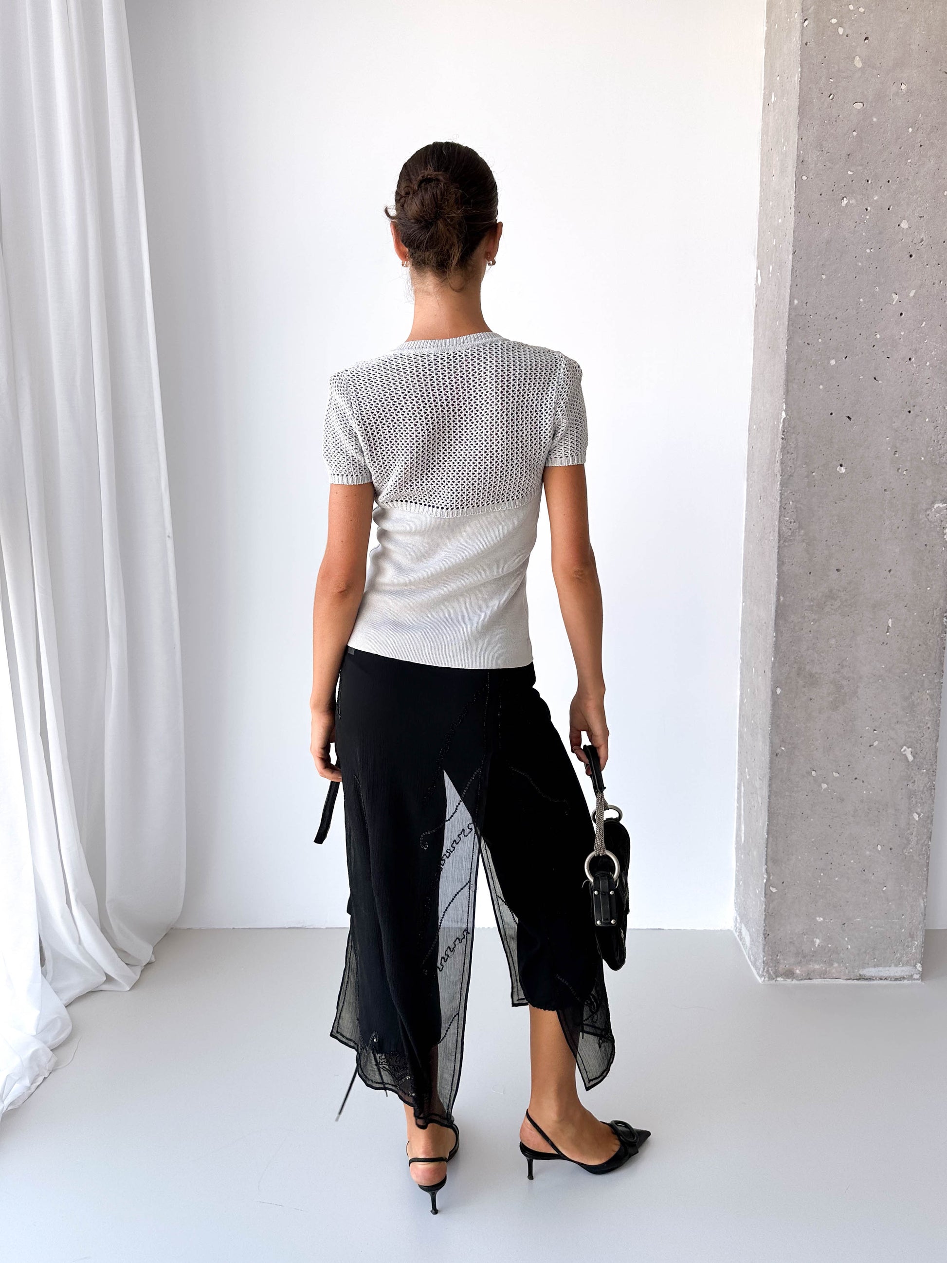Italian Gattinoni Knitted Square Neck Top