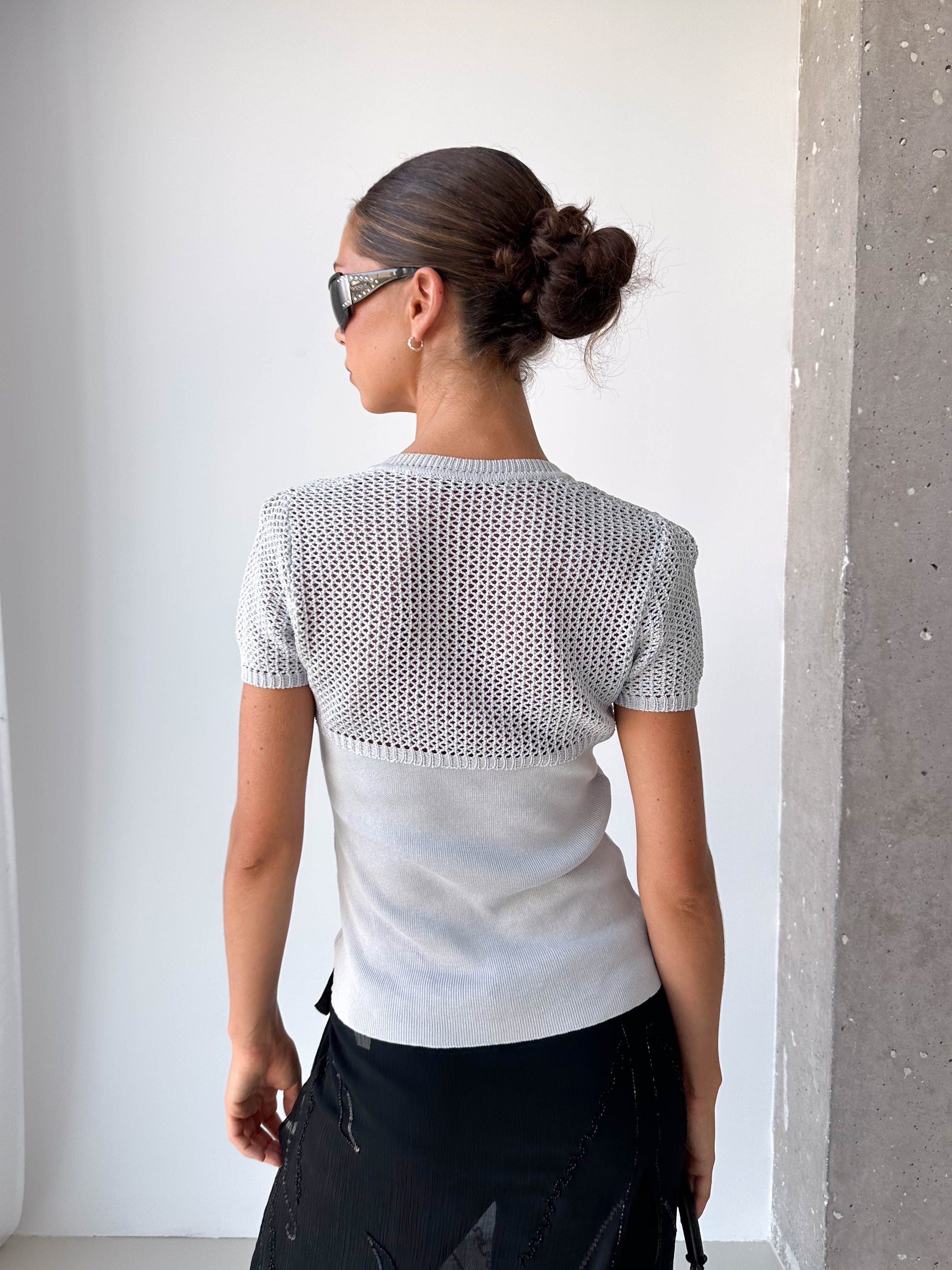 Italian Gattinoni Knitted Square Neck Top