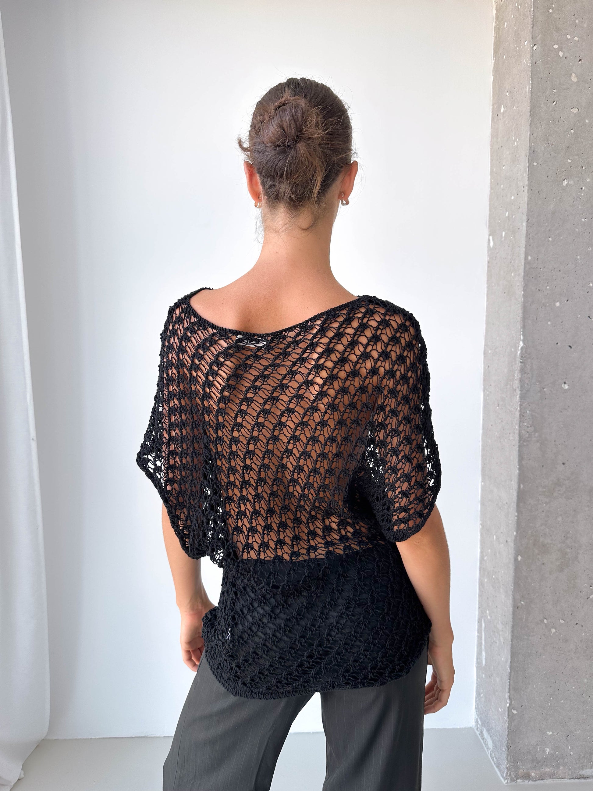 Italian Crochet Boat Neck Top