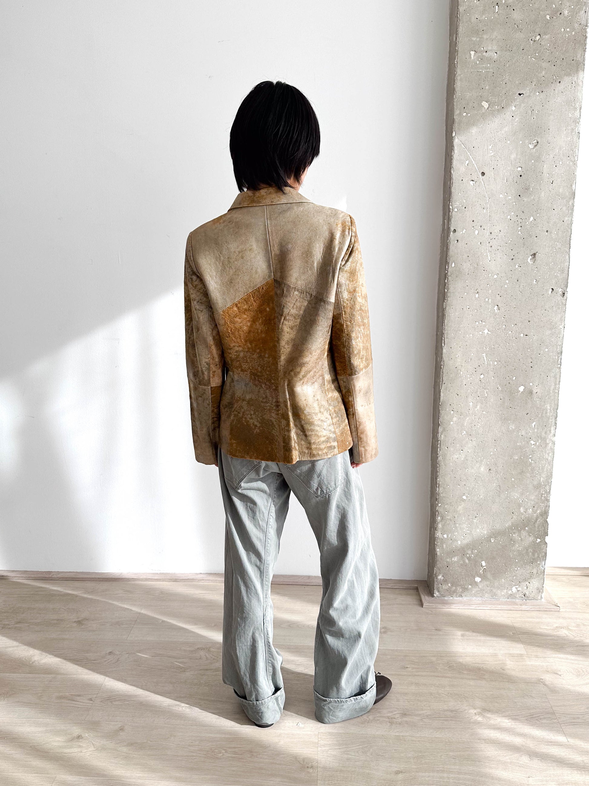 Leather Distressed Blazer