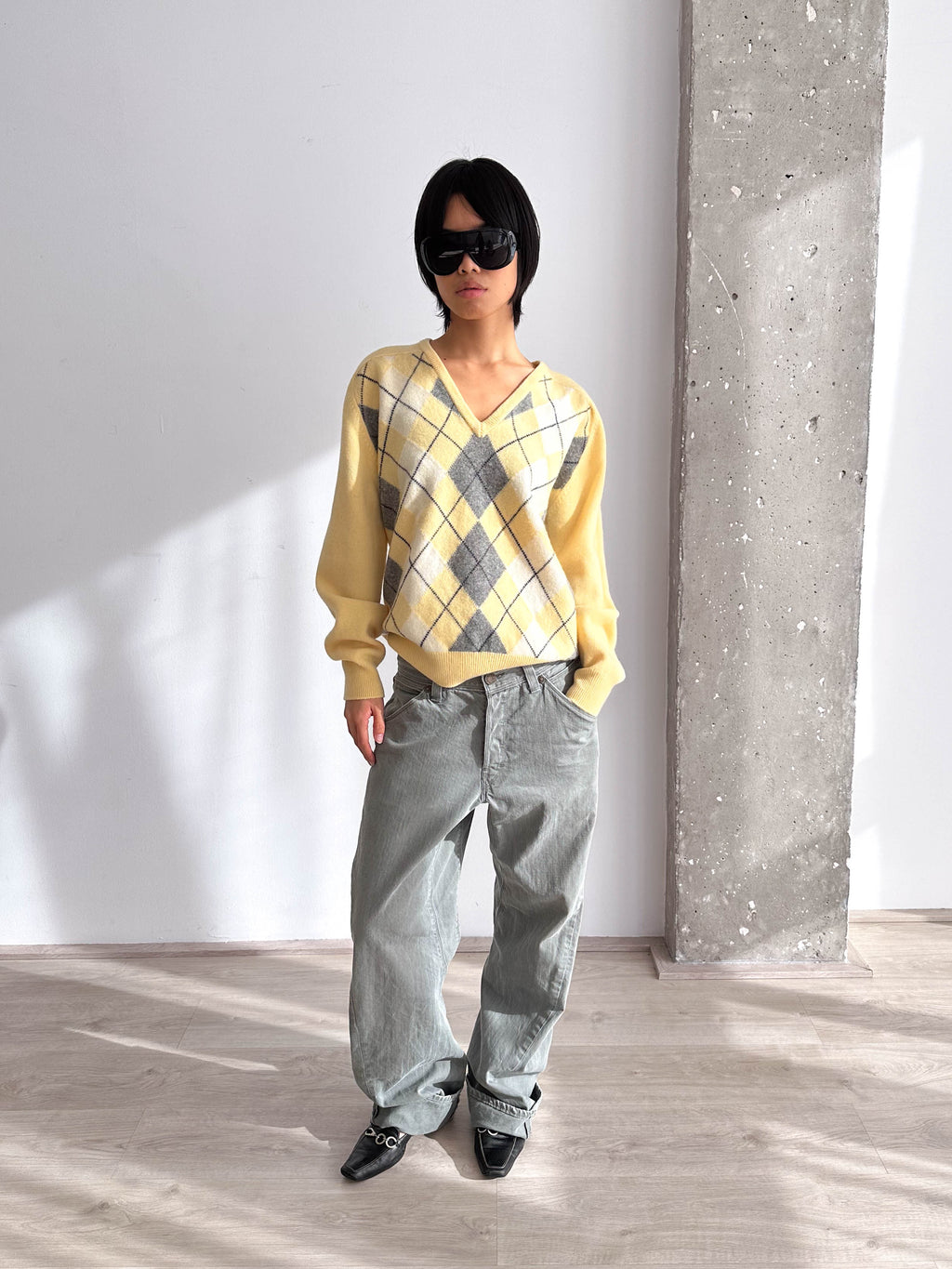 Pringle Argyle Neck Jumper