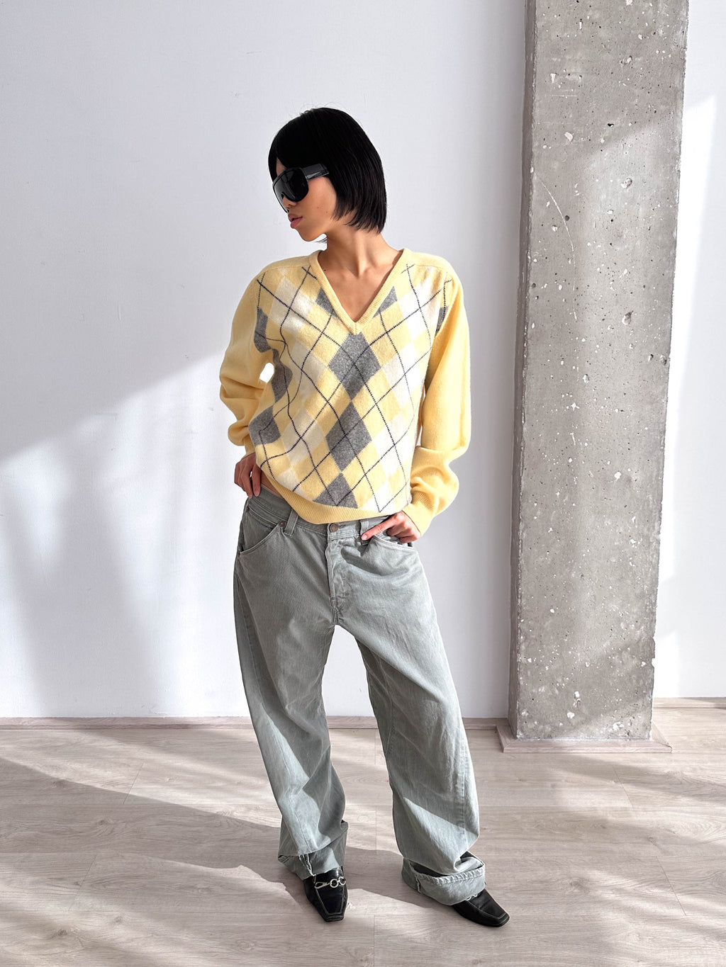 Pringle Argyle Neck Jumper