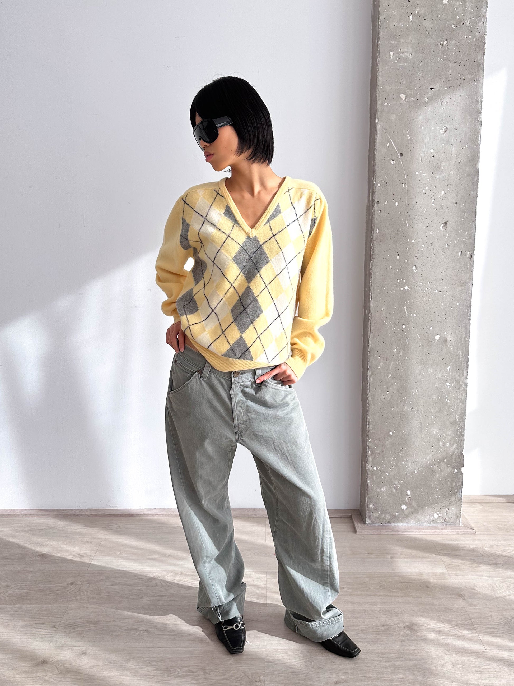 Pringle Argyle Neck Jumper