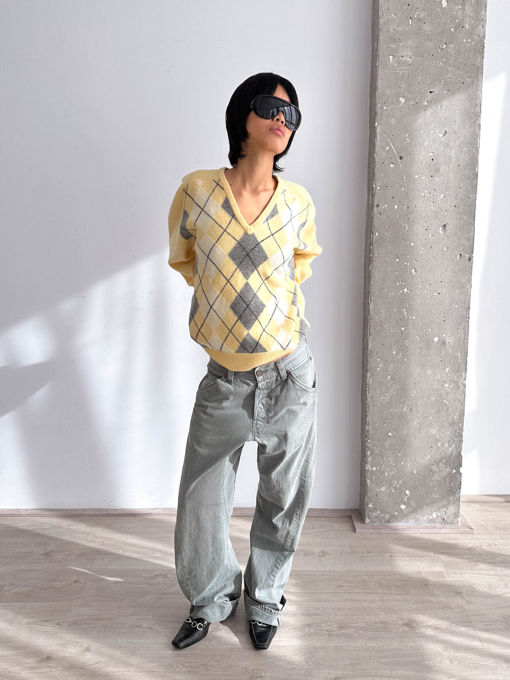 Pringle Argyle Neck Jumper