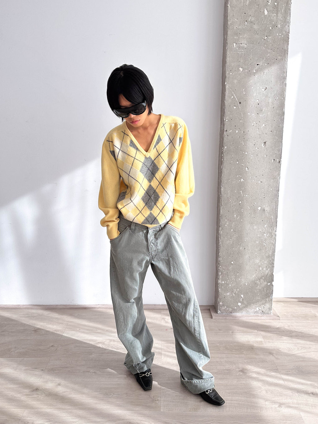 Pringle Argyle Neck Jumper