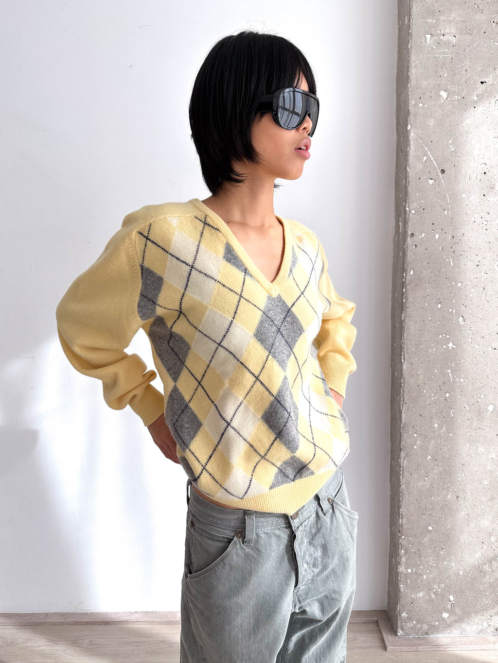 Pringle Argyle Neck Jumper