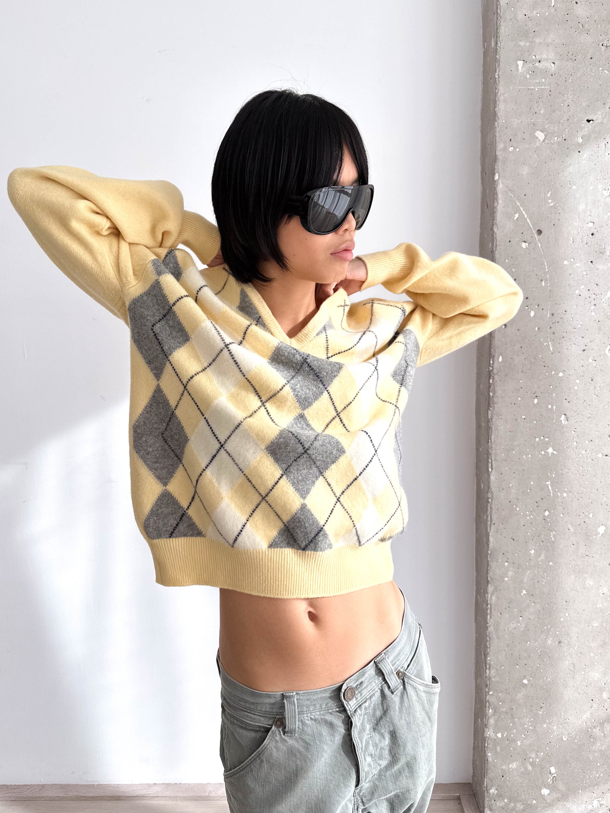 Pringle Argyle Neck Jumper