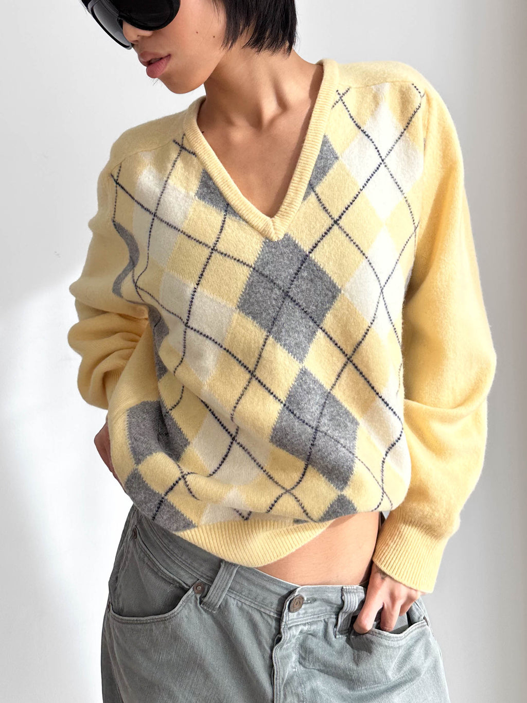 Pringle Argyle Neck Jumper