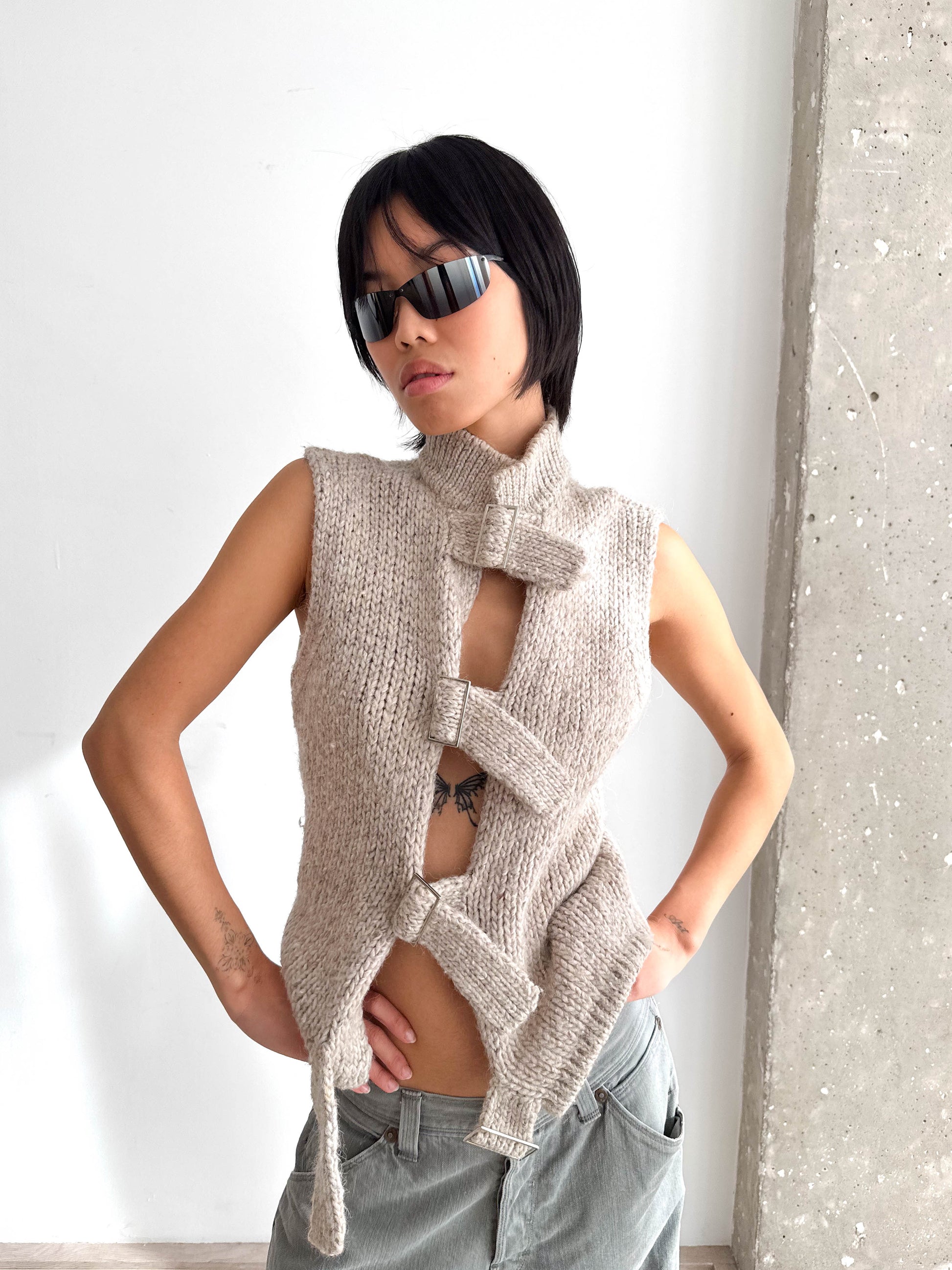 Knitted Buckle Vest