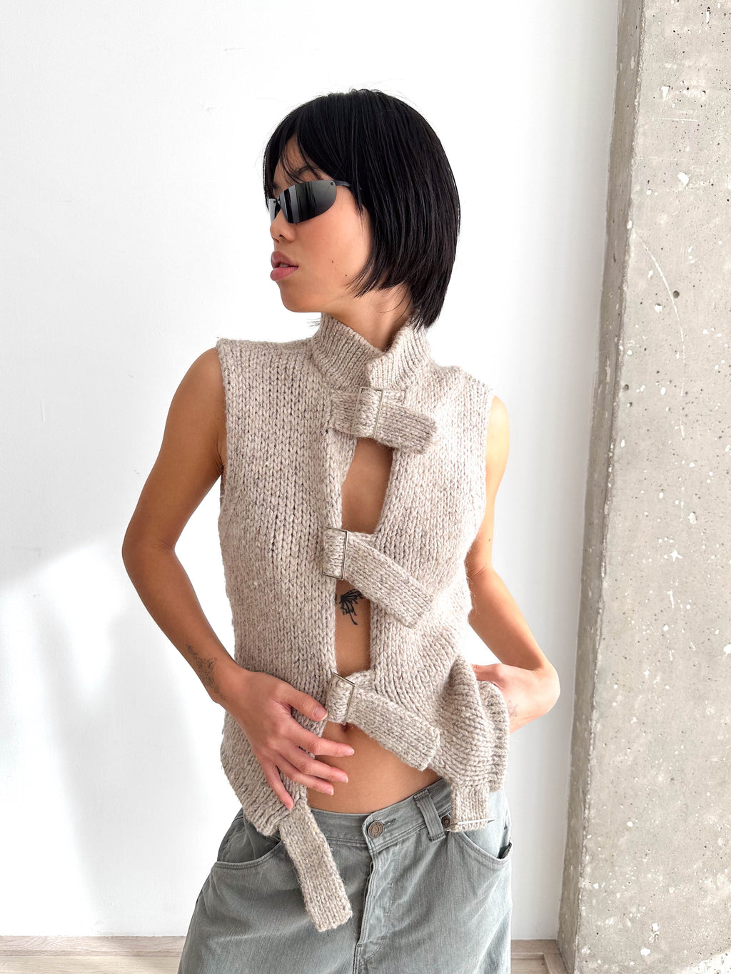 Knitted Buckle Vest