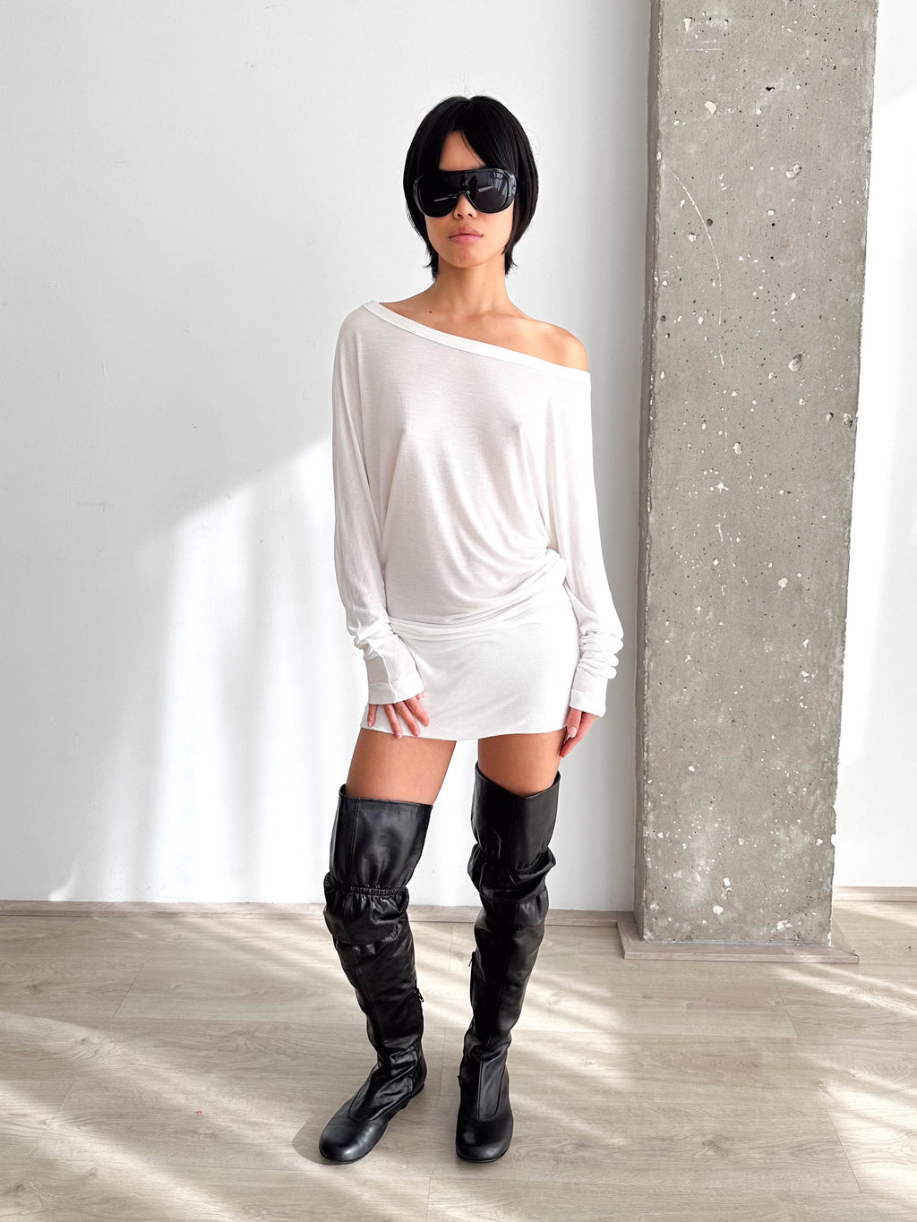 Leather Thigh High Boots