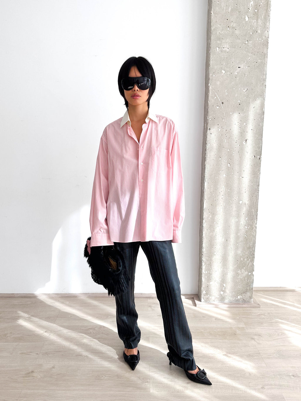 Pierre Cardin Pink Pinstripe Shirt