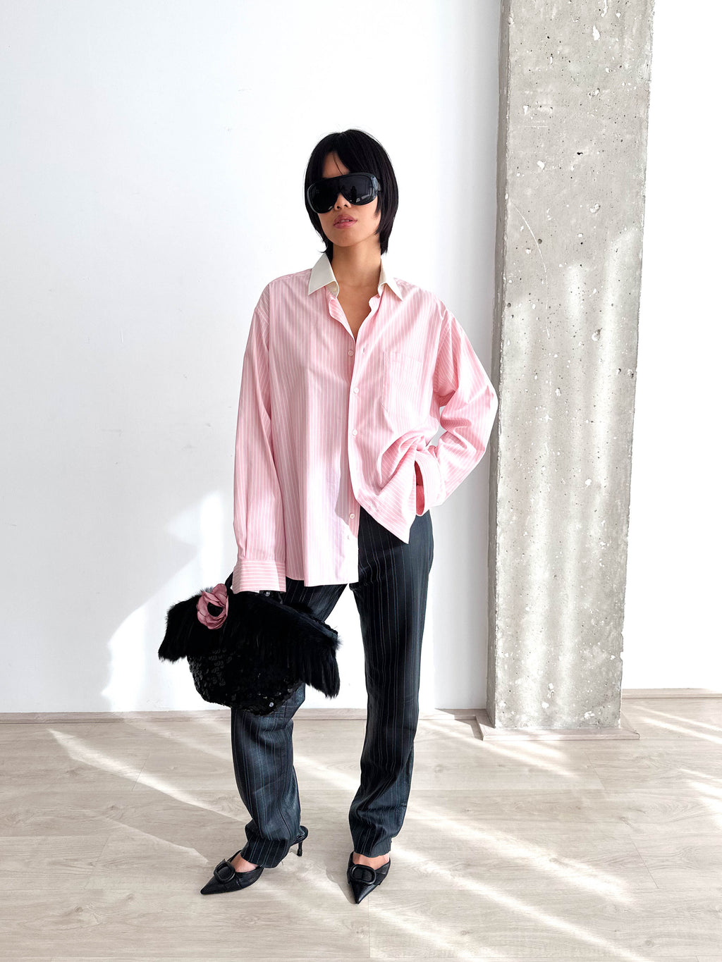 Pierre Cardin Pink Pinstripe Shirt