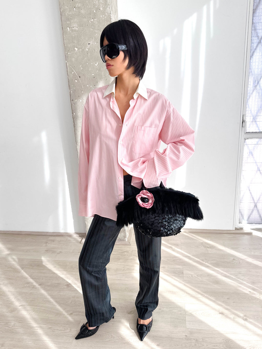 Pierre Cardin Pink Pinstripe Shirt