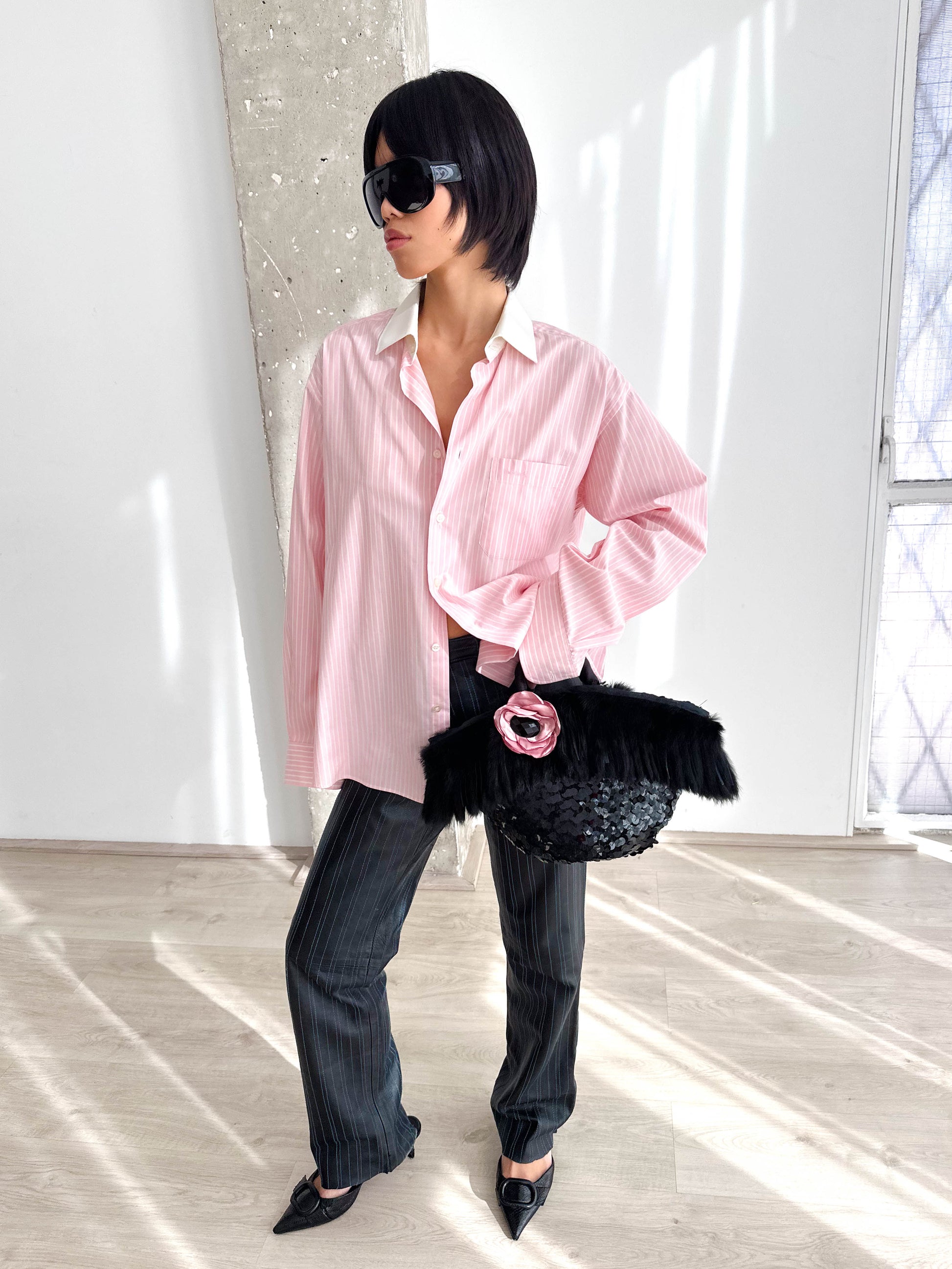 Pierre Cardin Pink Pinstripe Shirt