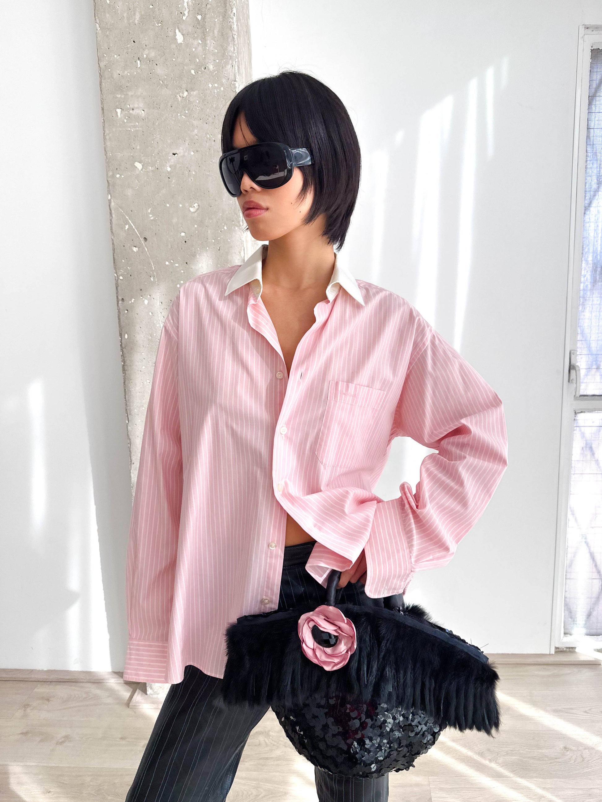 Pierre Cardin Pink Pinstripe Shirt