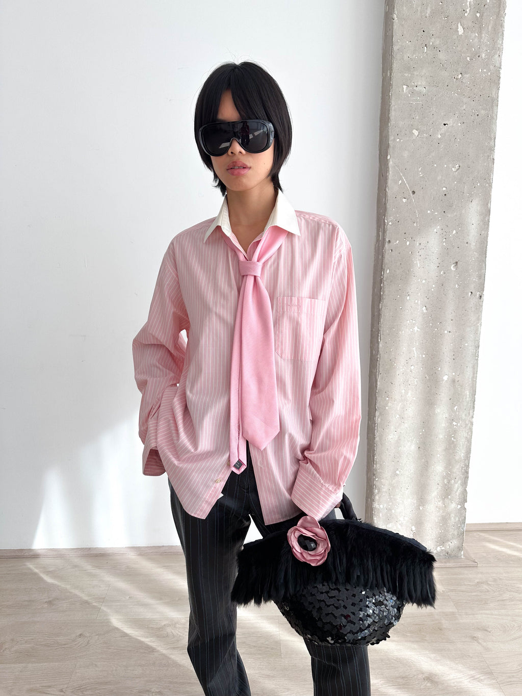 Pierre Cardin Pink Pinstripe Shirt