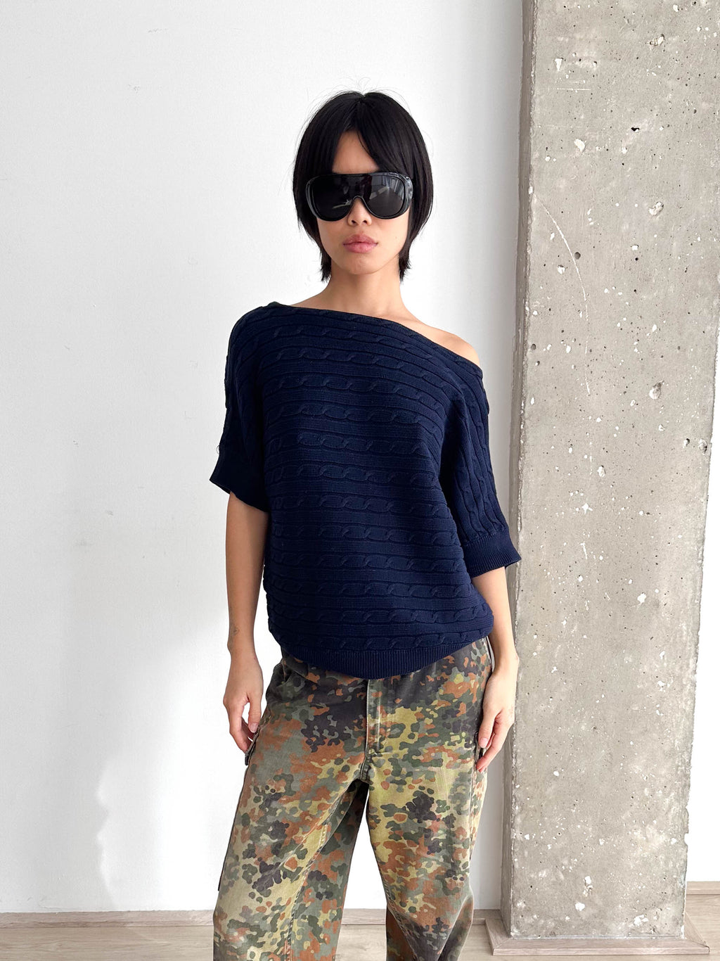 Ralph Lauren Sport Off Shoulder Cable Knit