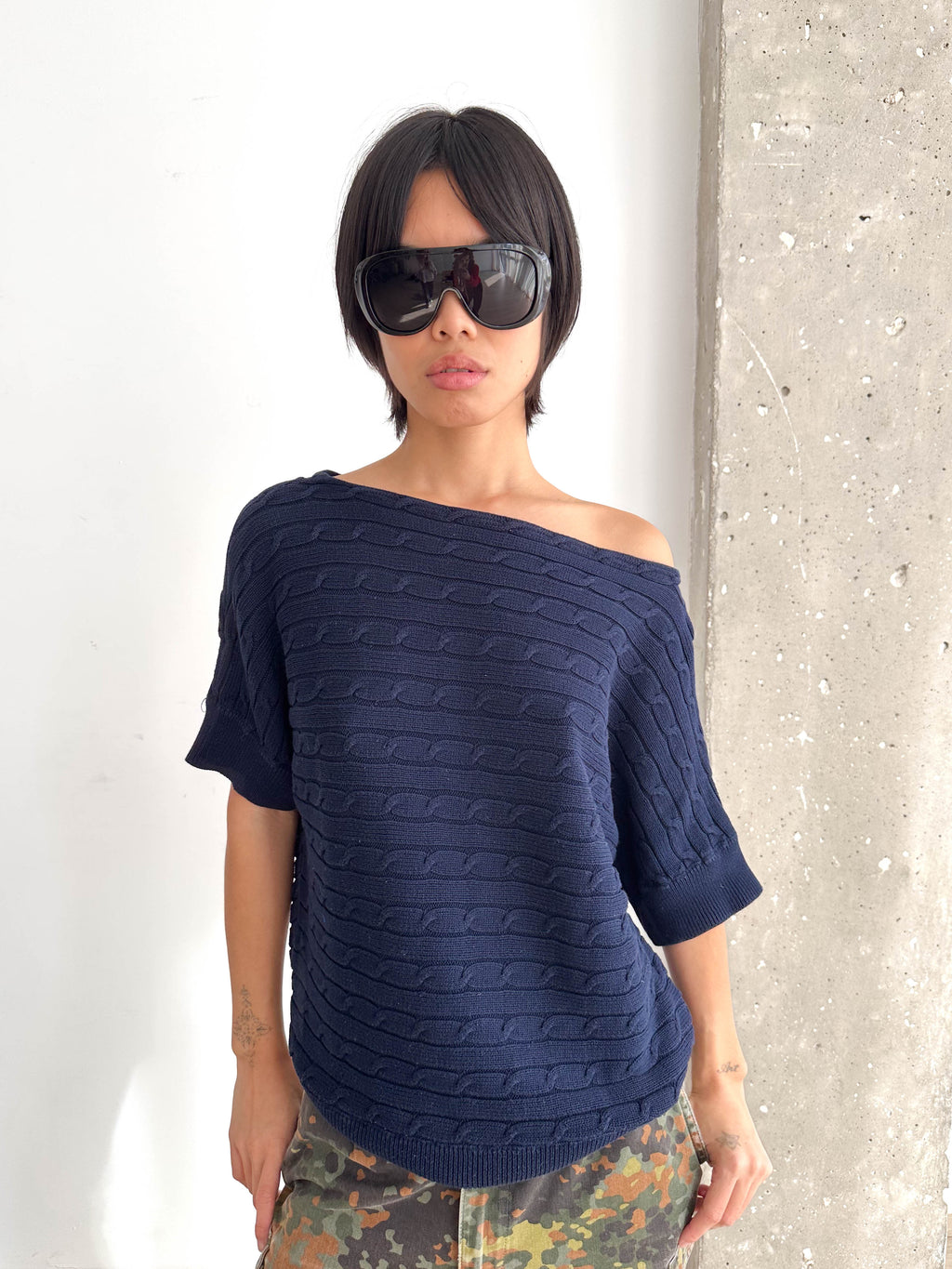 Ralph Lauren Sport Off Shoulder Cable Knit