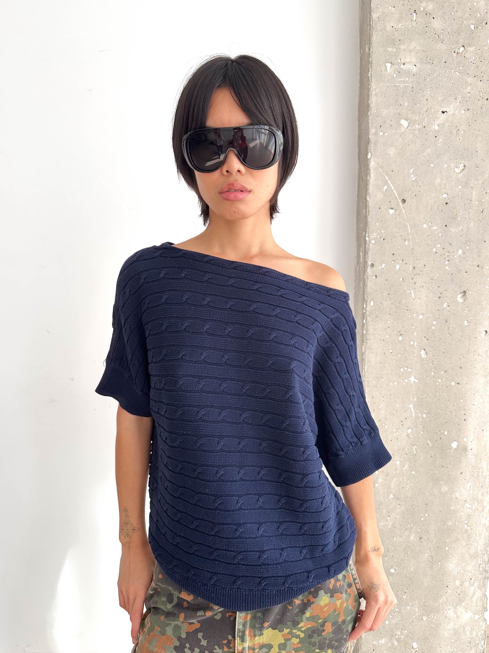 Ralph Lauren Sport Off Shoulder Cable Knit