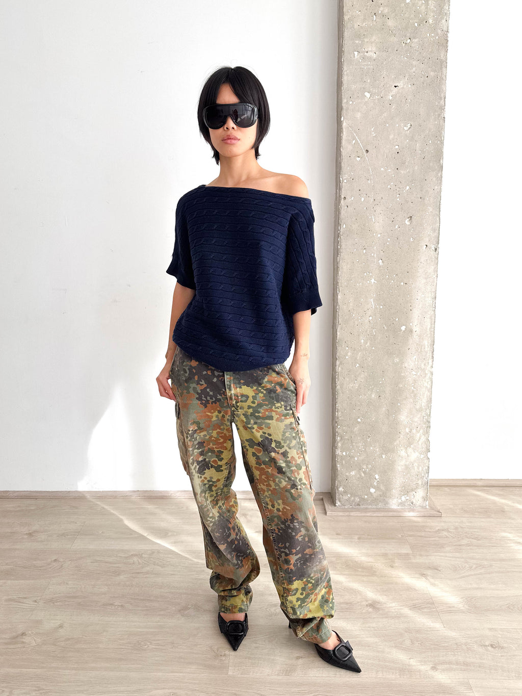 Ralph Lauren Sport Off Shoulder Cable Knit