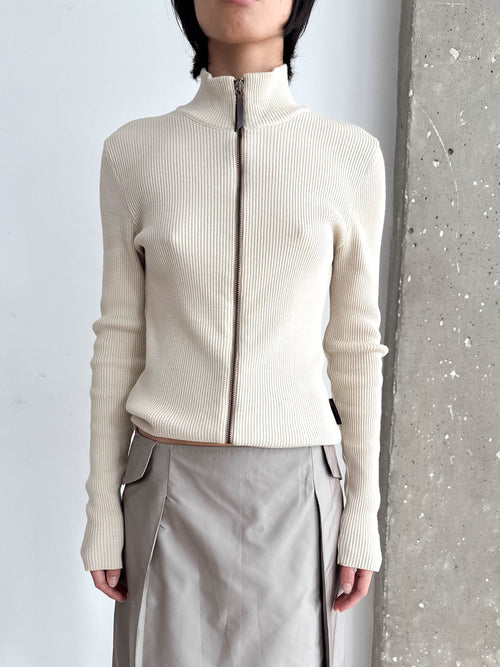 D&G Ribbed Zip Up Cardigan