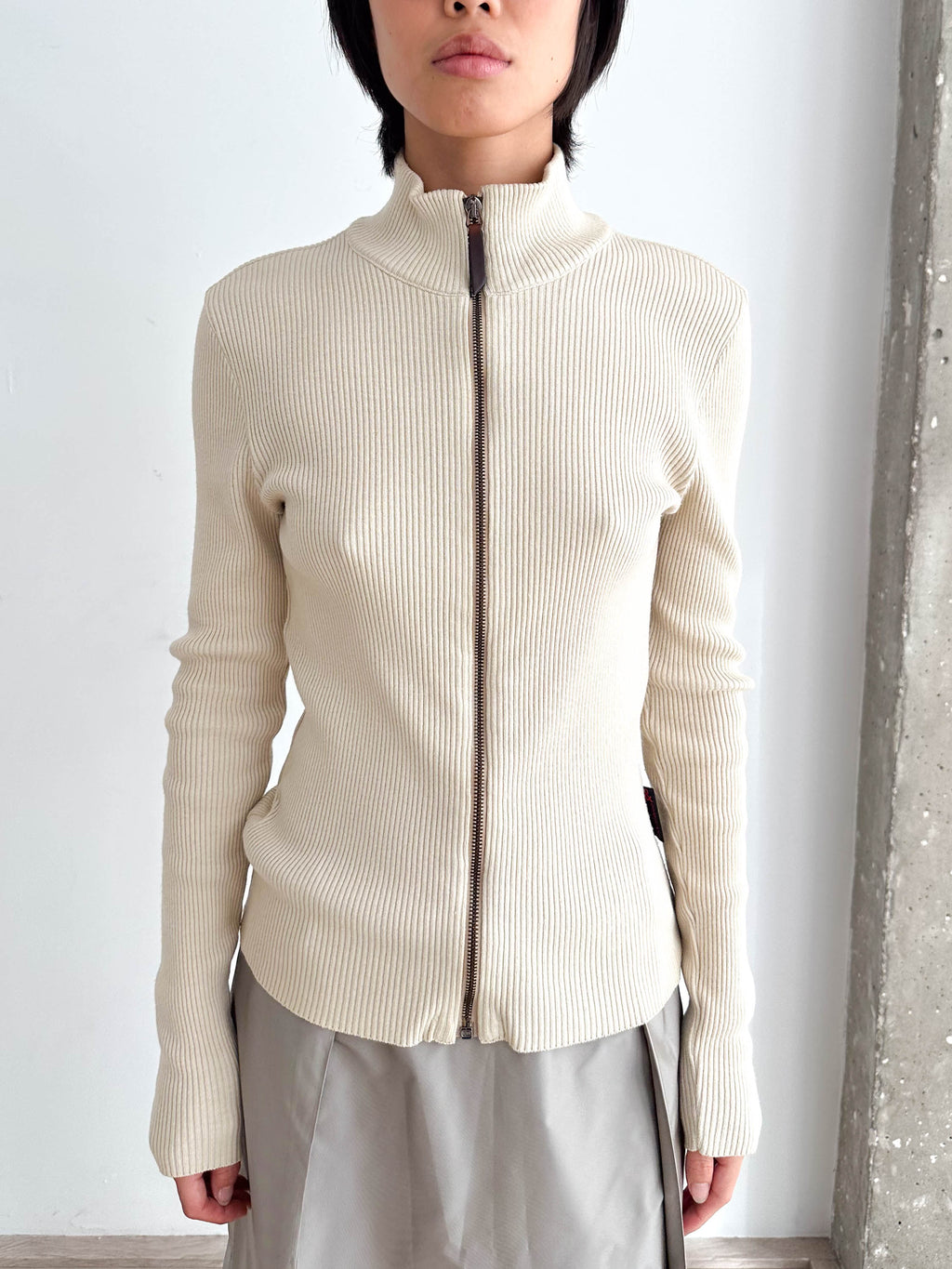 D&G Ribbed Zip Up Cardigan