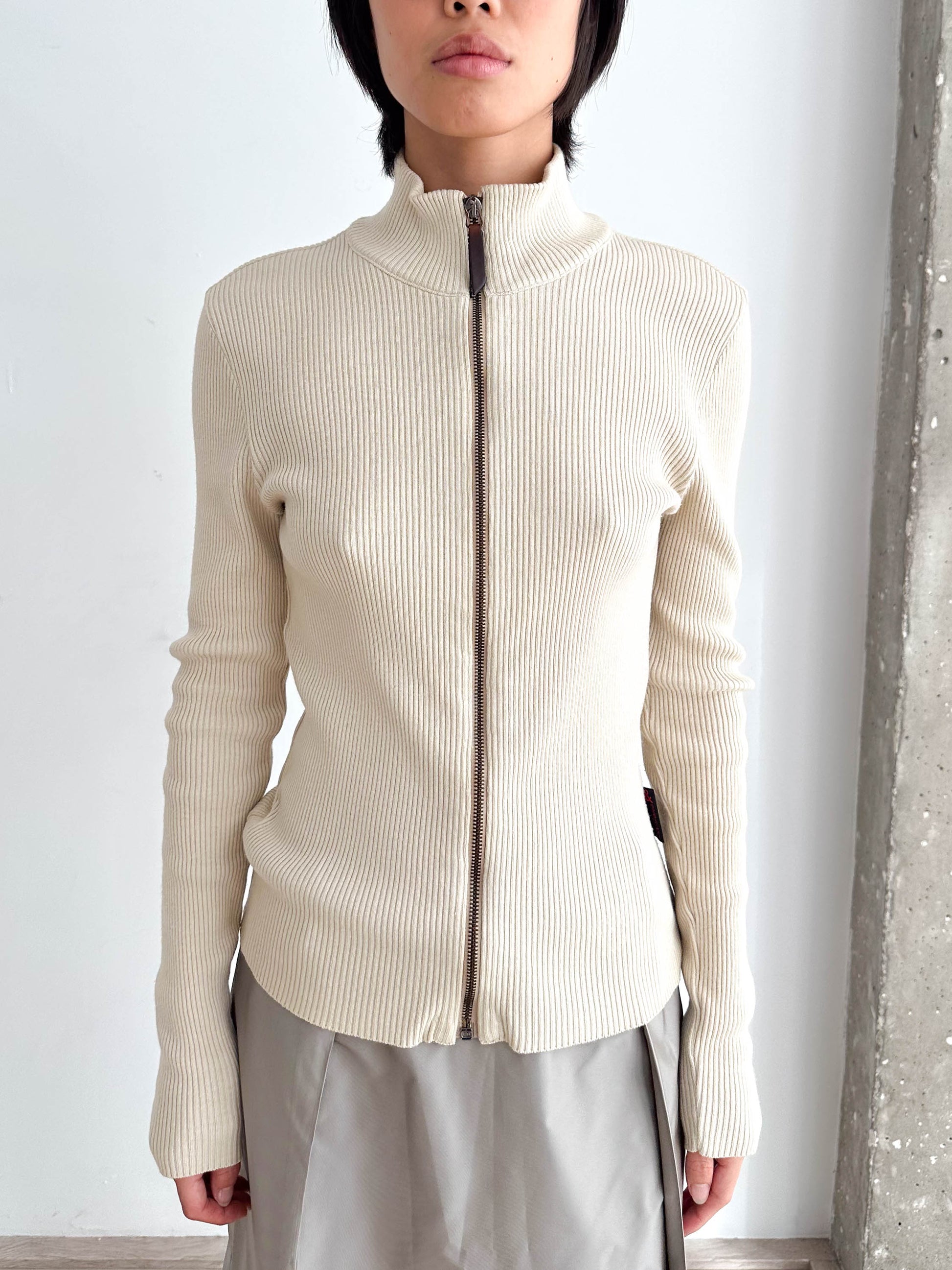 D&G Ribbed Zip Up Cardigan