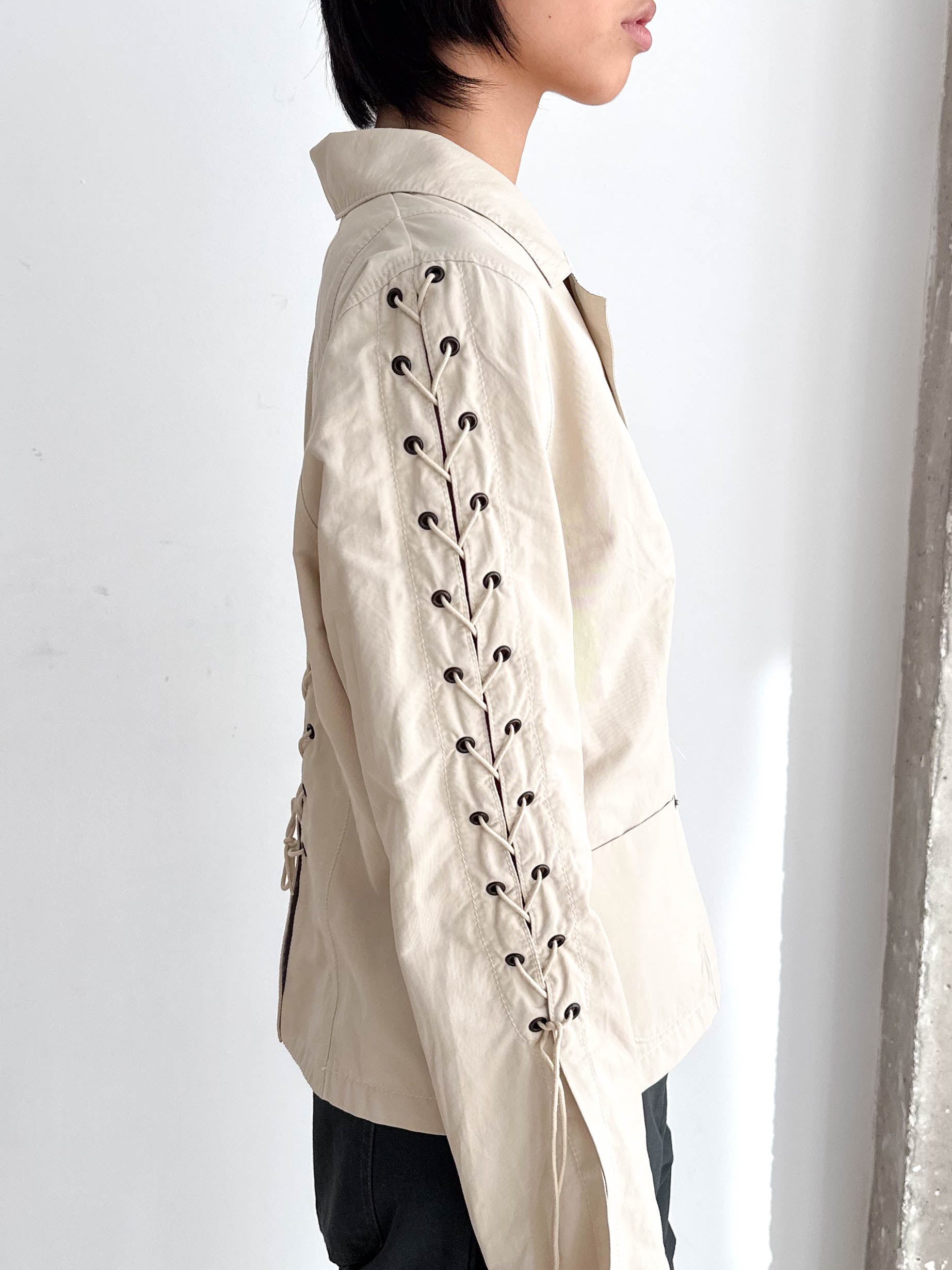 Lace up Cotton Shirt