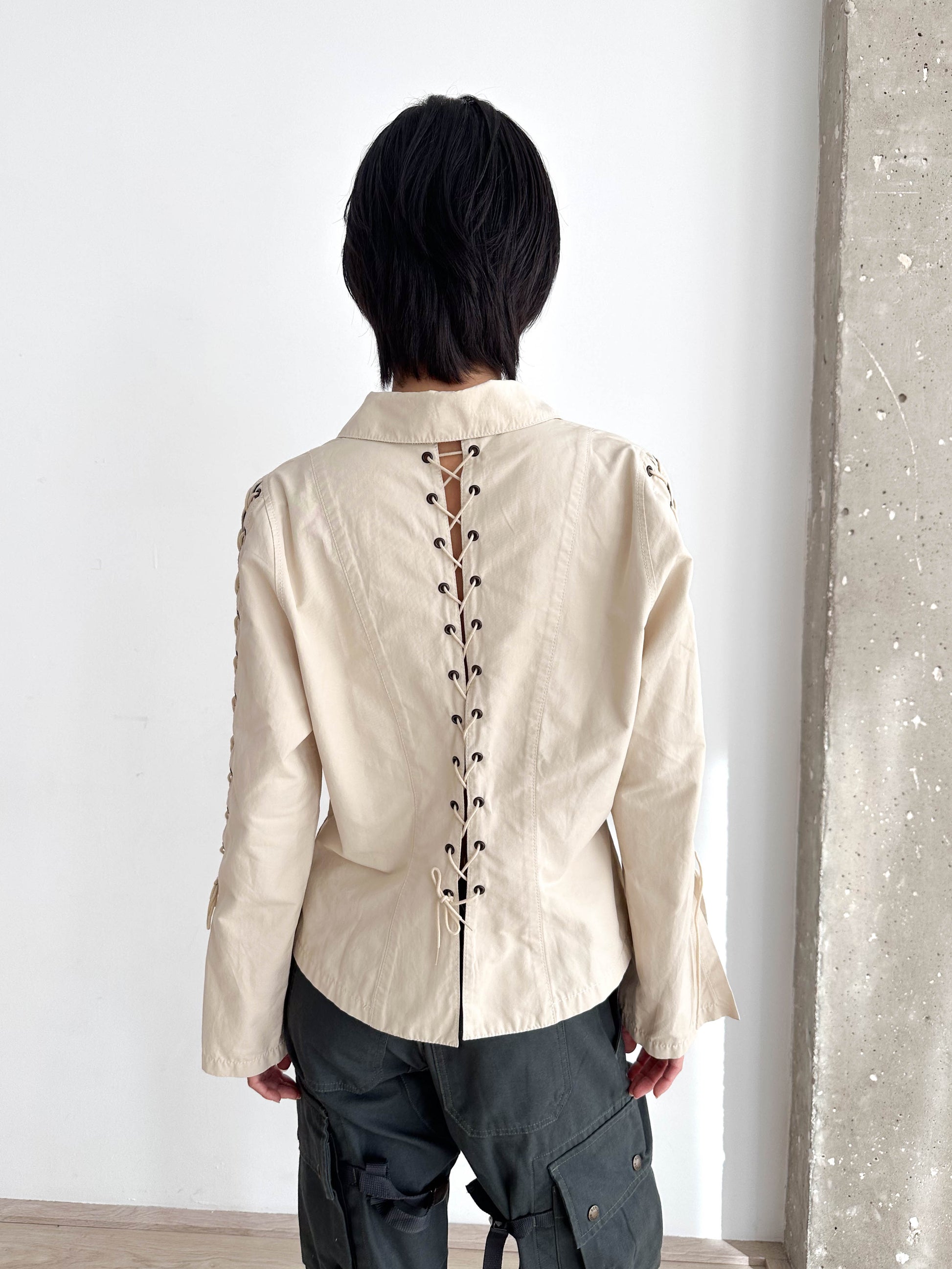 Lace up Cotton Shirt