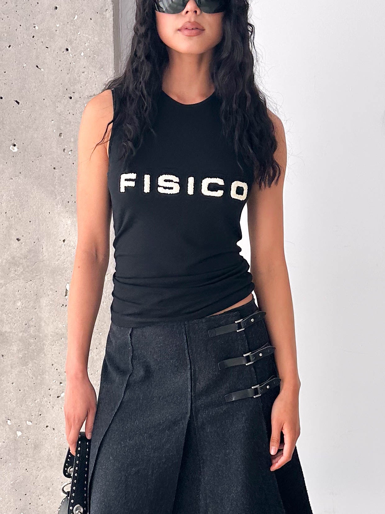 Fisico Black Logo Sleeveless Tank