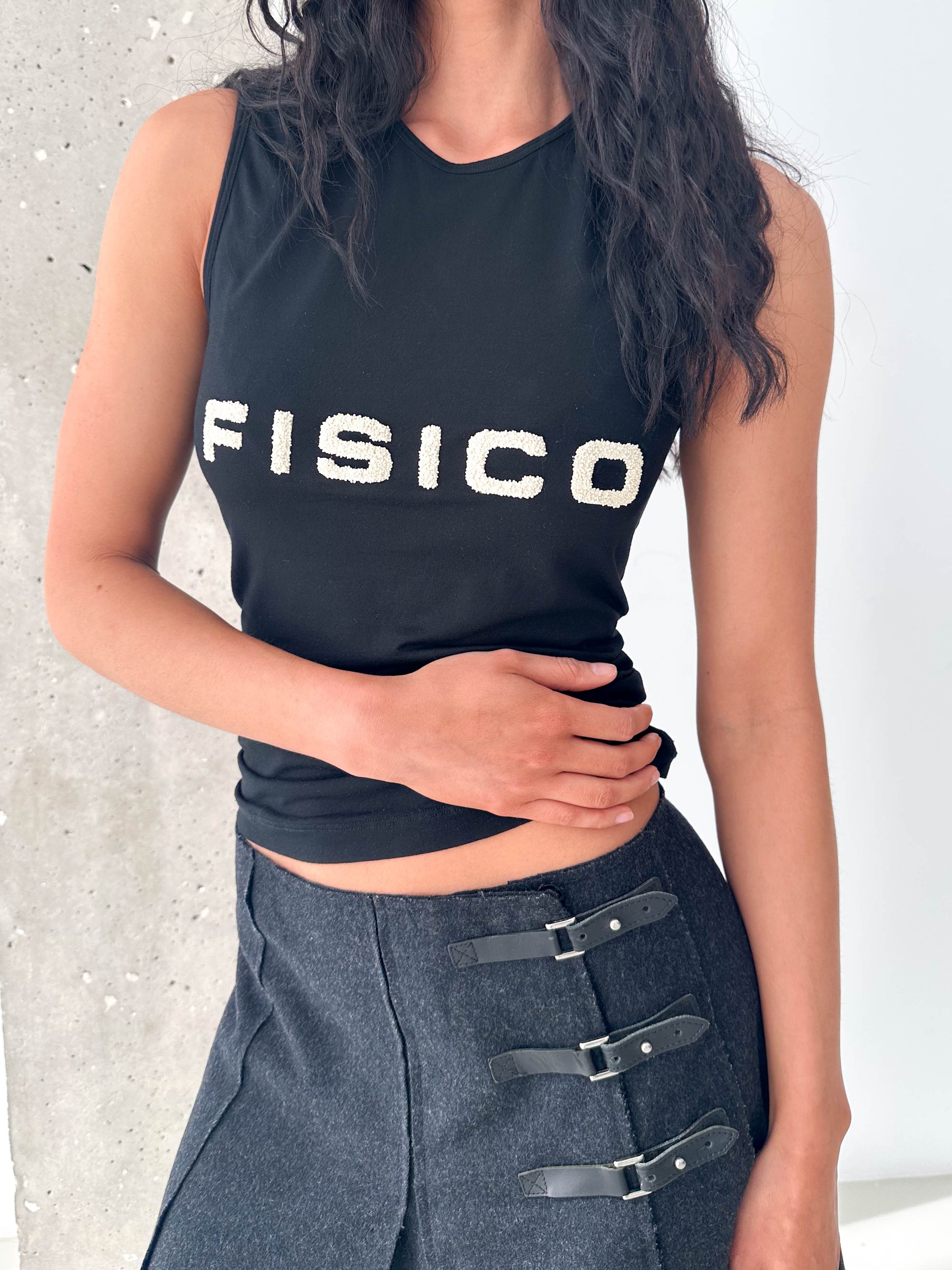 Fisico Black Logo Sleeveless Tank