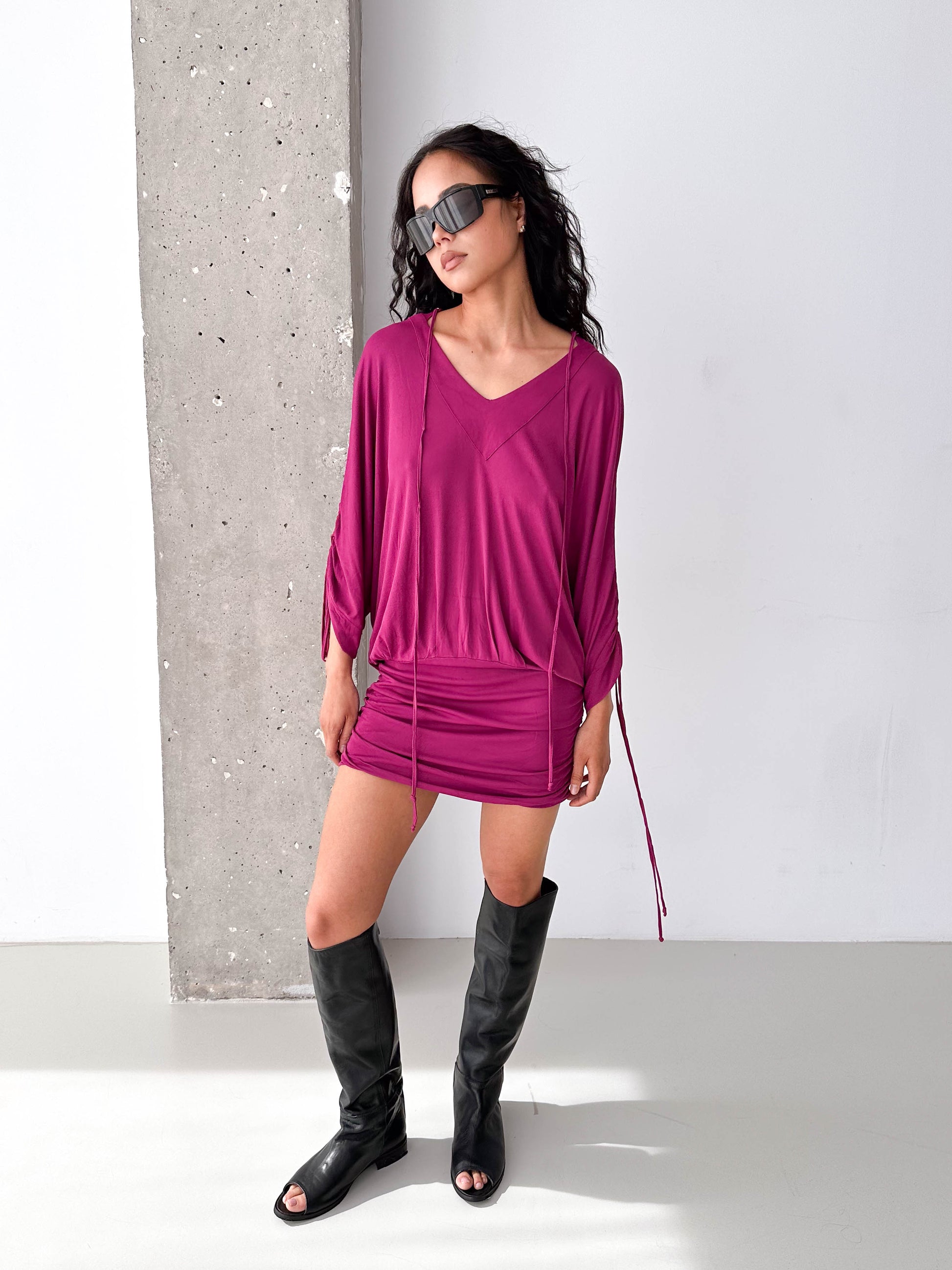 Dolce & Gabbana Hooded Ruched Dress