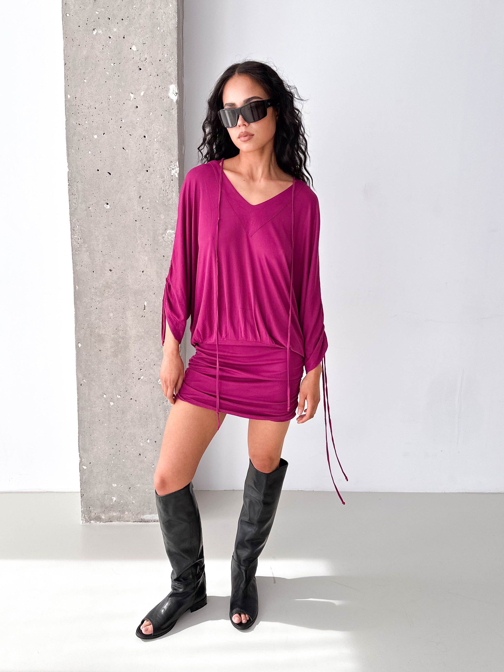 Dolce & Gabbana Hooded Ruched Dress