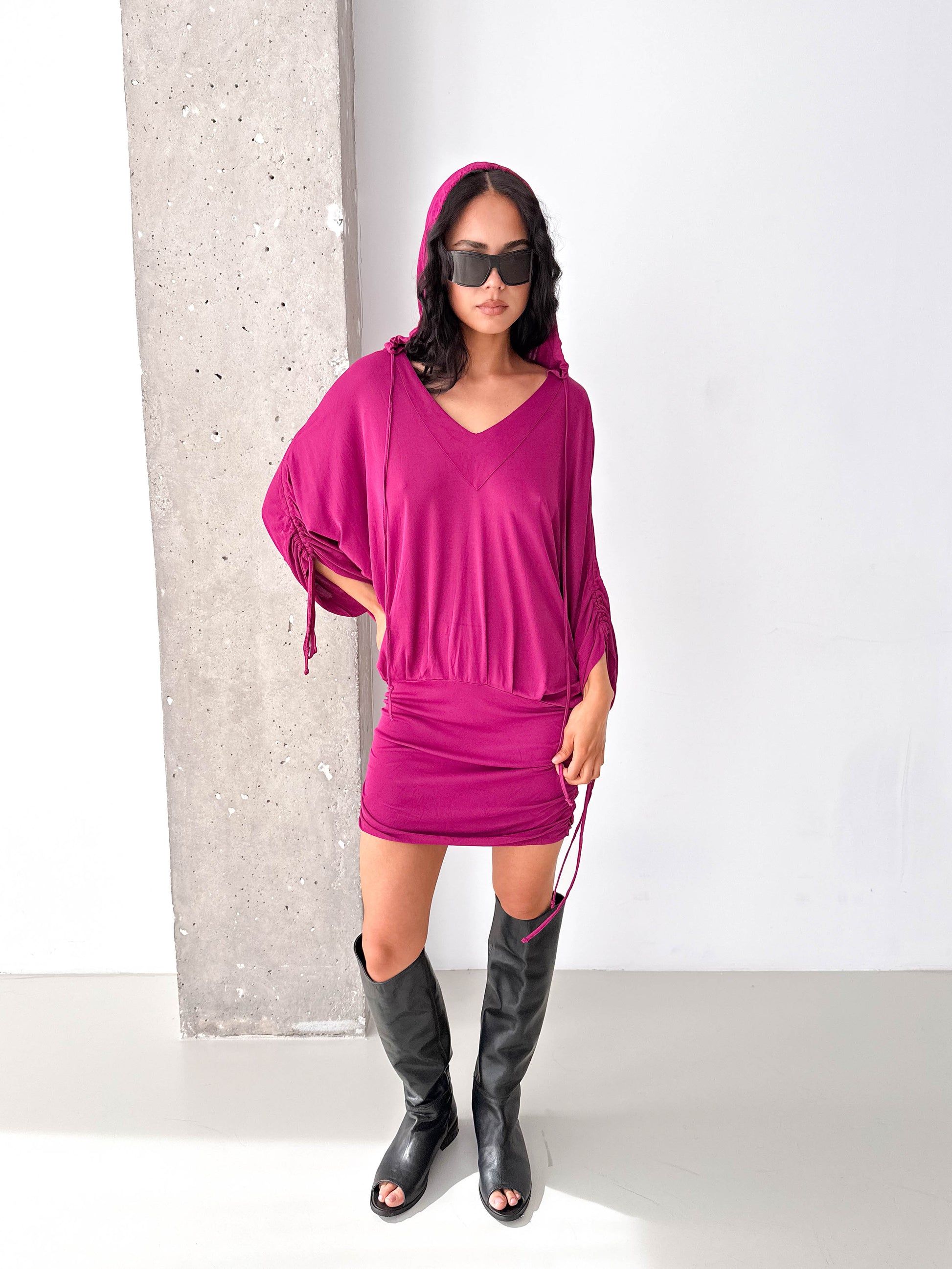 Dolce & Gabbana Hooded Ruched Dress
