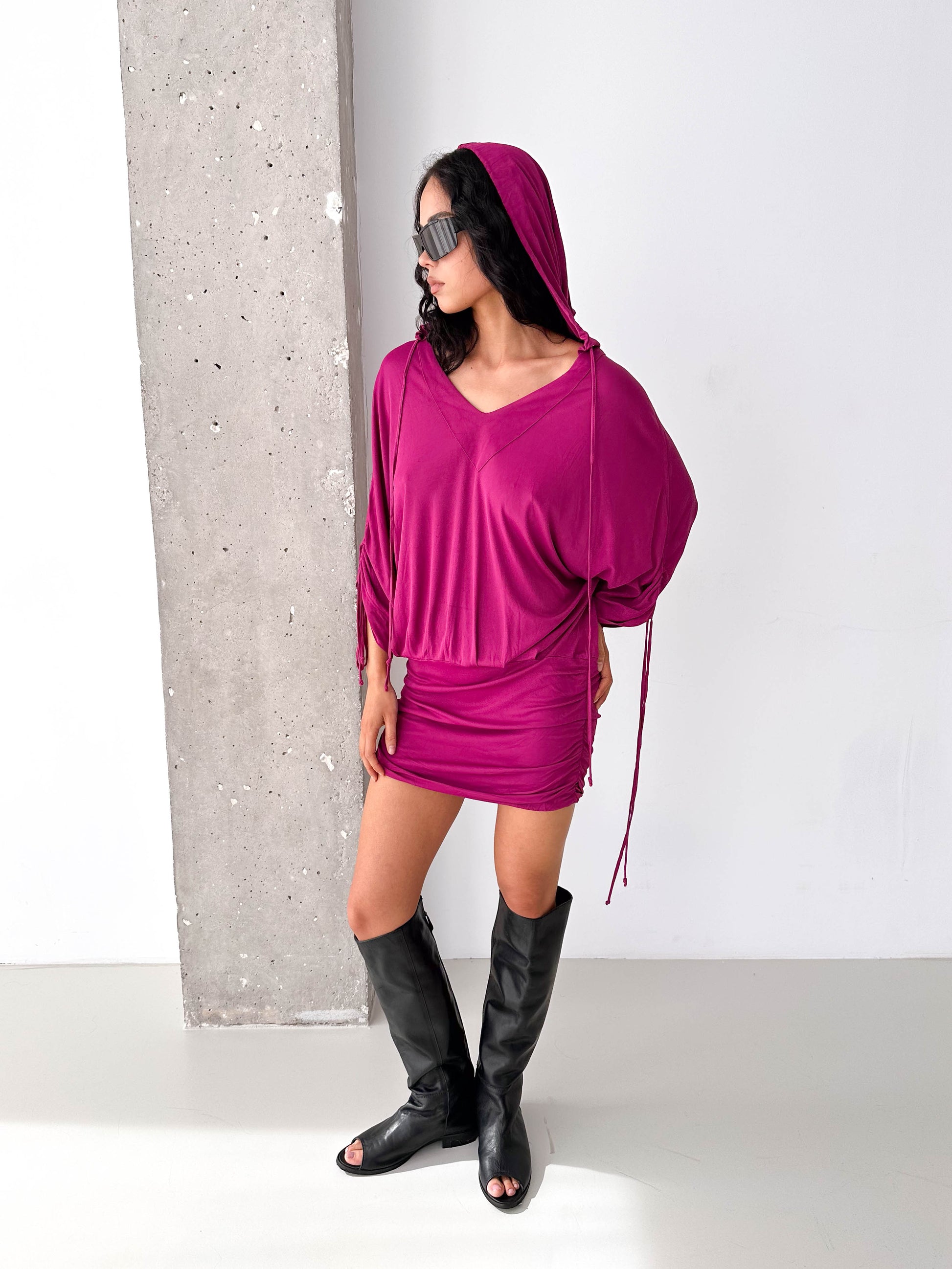 Dolce & Gabbana Hooded Ruched Dress