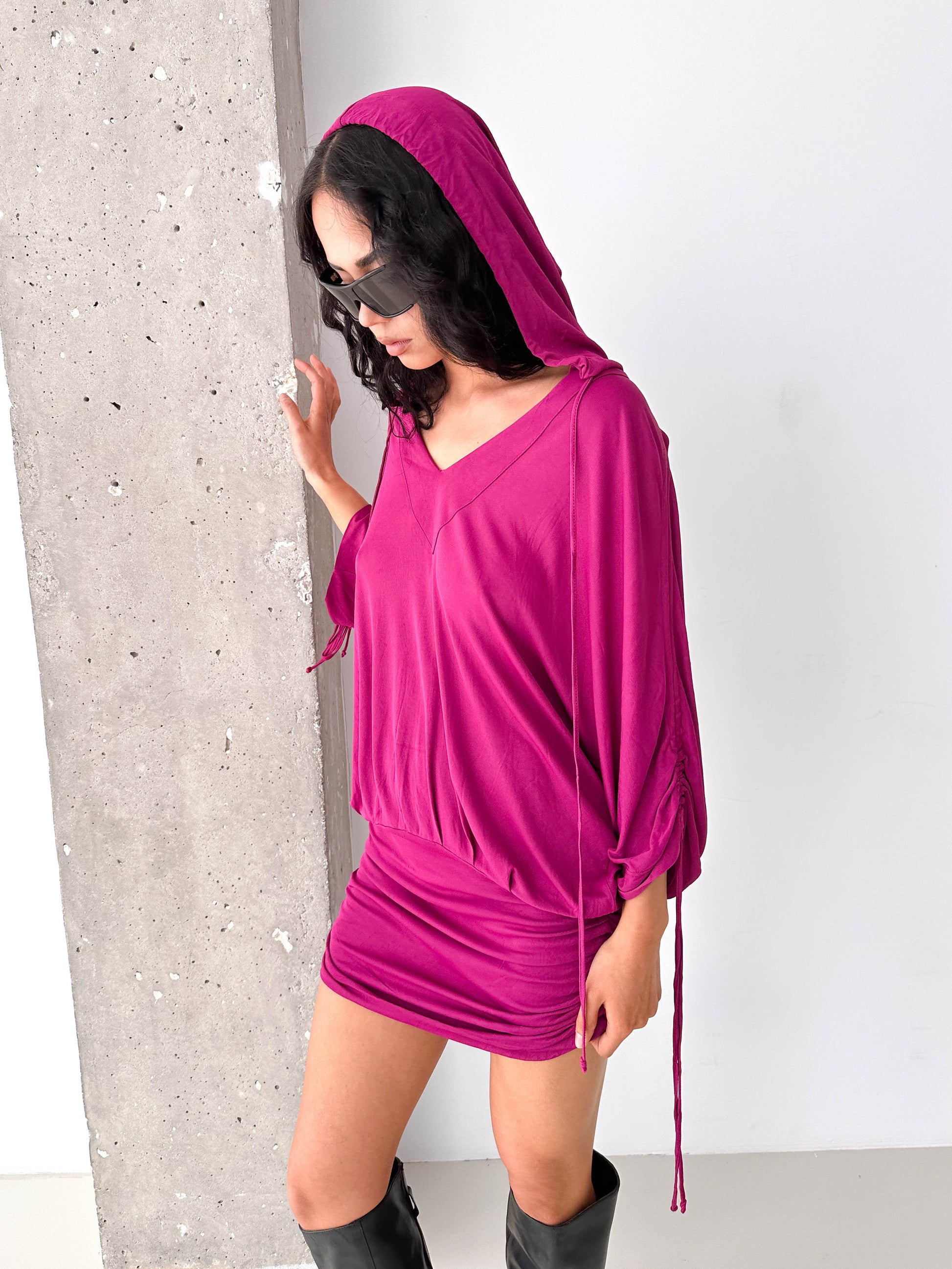 Dolce & Gabbana Hooded Ruched Dress