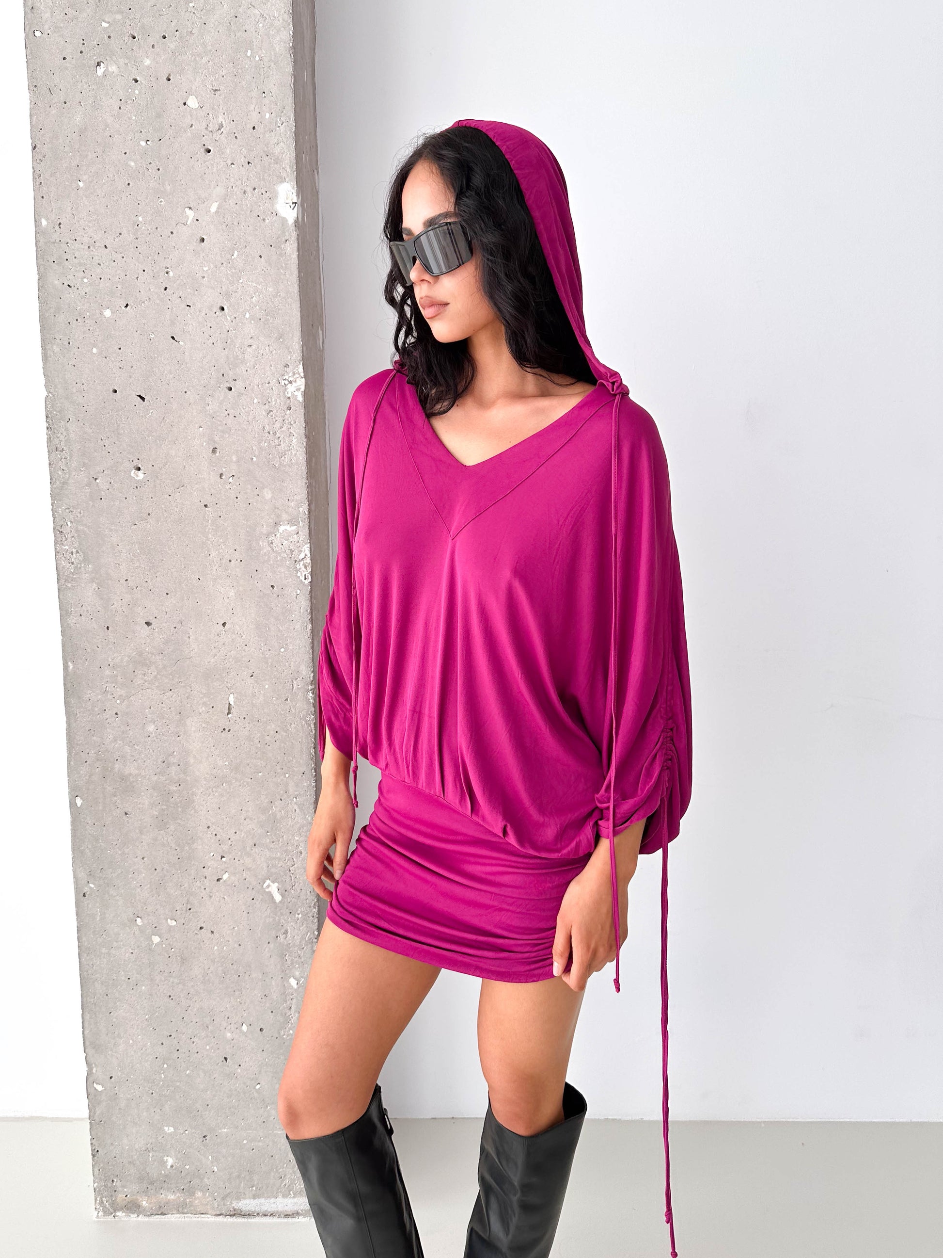 Dolce & Gabbana Hooded Ruched Dress