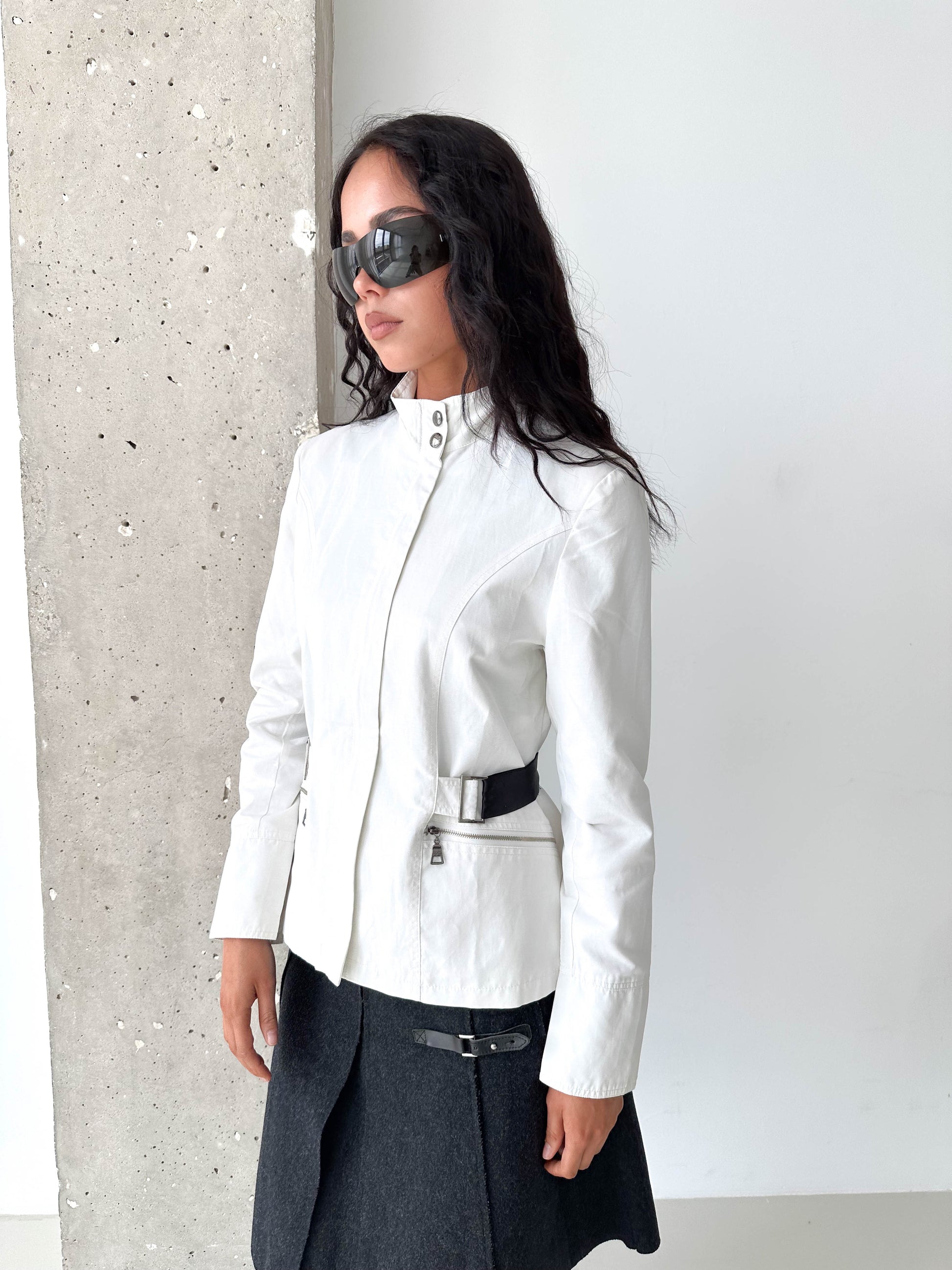 Prada Sport White Cotton Zip Jacket
