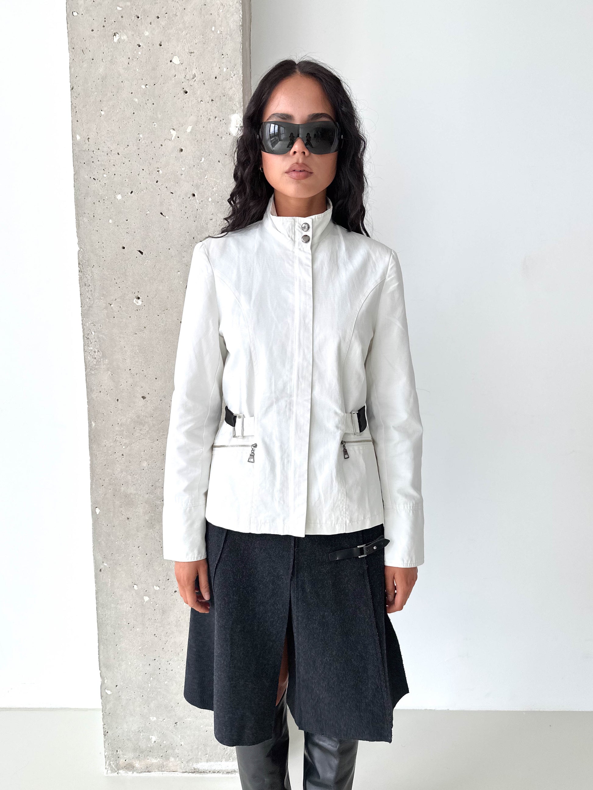 Prada Sport White Cotton Zip Jacket