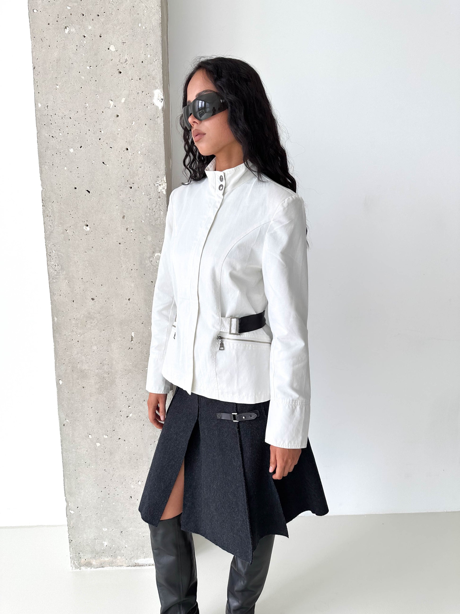 Prada Sport White Cotton Zip Jacket