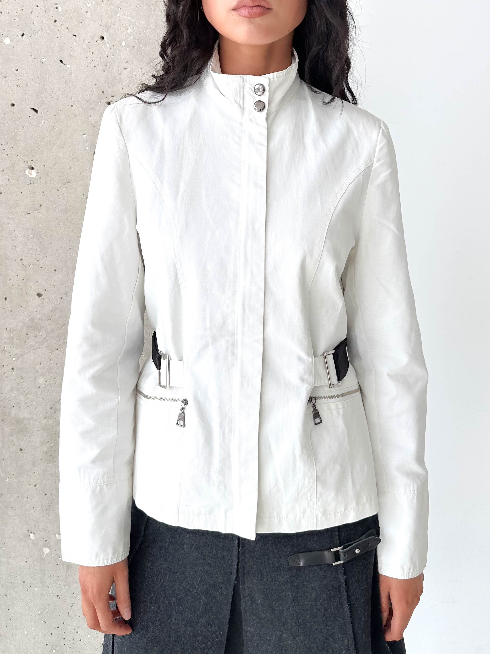 Prada Sport White Cotton Zip Jacket