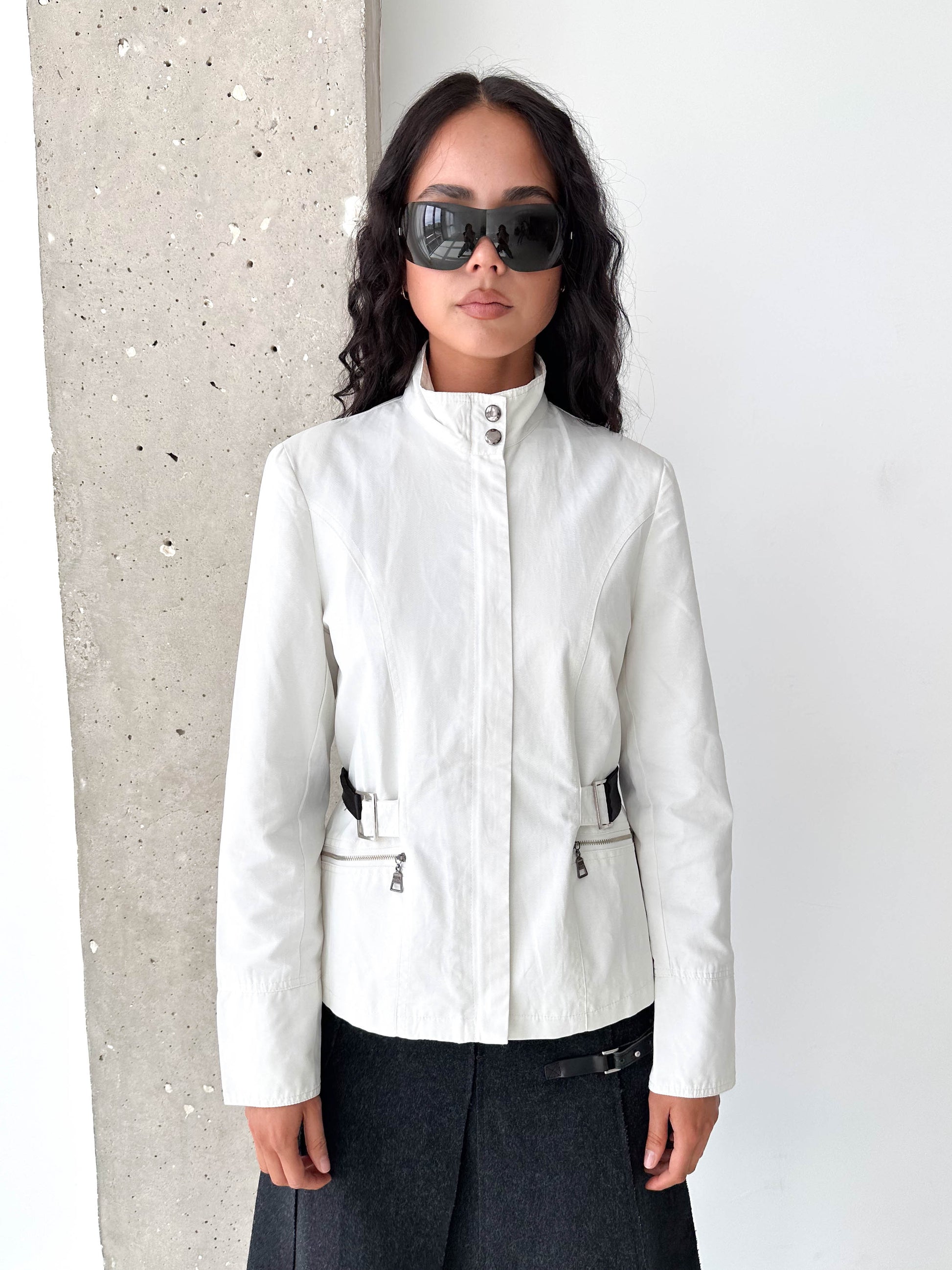 Prada Sport White Cotton Zip Jacket