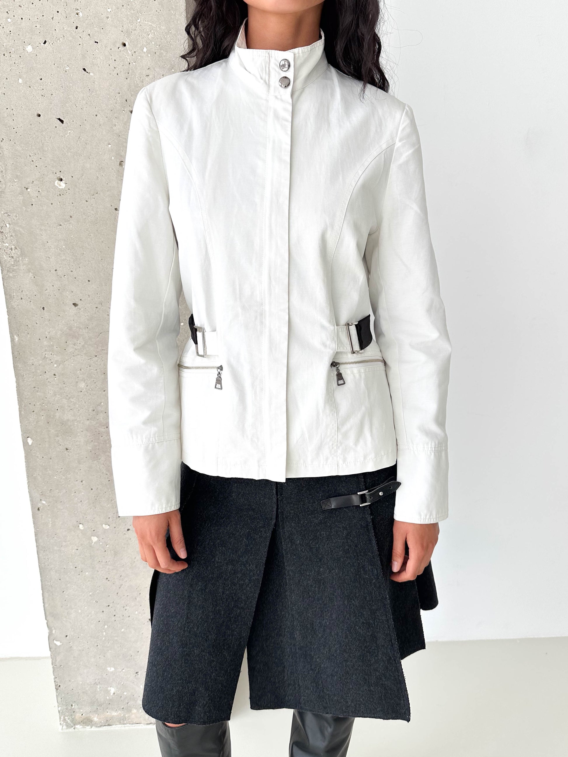 Prada Sport White Cotton Zip Jacket