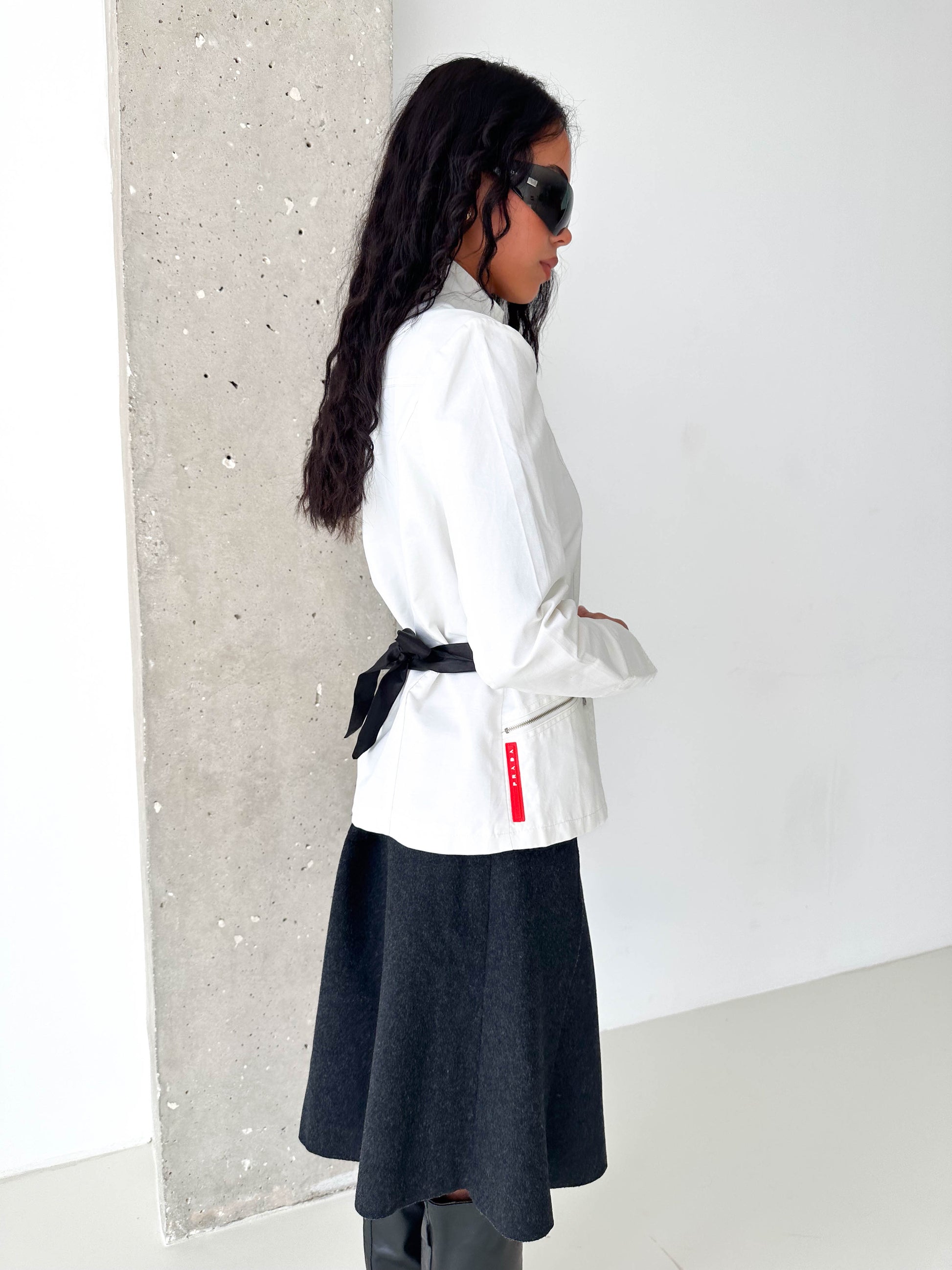 Prada Sport White Cotton Zip Jacket